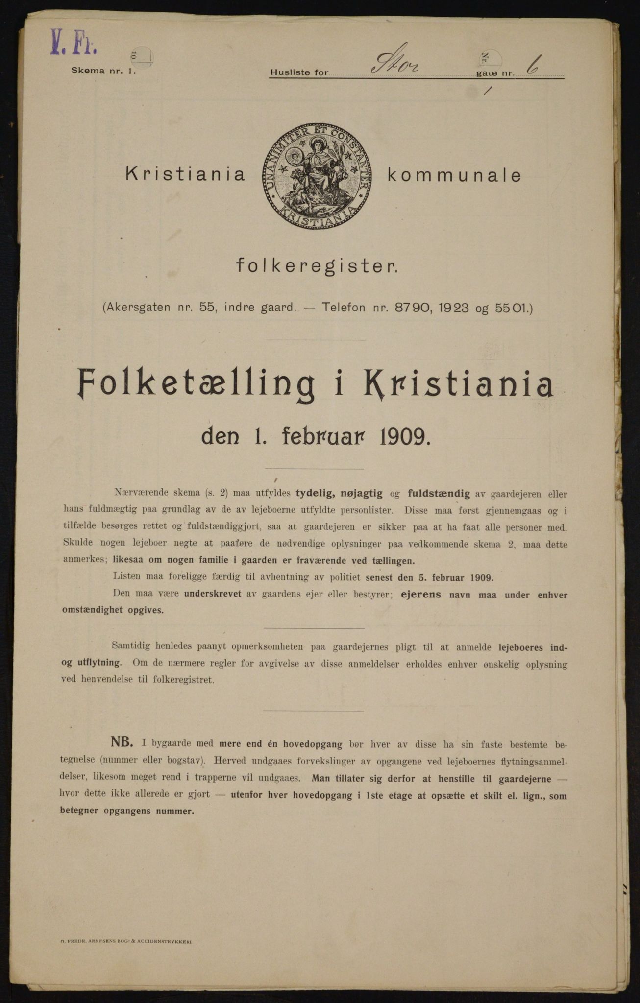 OBA, Municipal Census 1909 for Kristiania, 1909, p. 93029