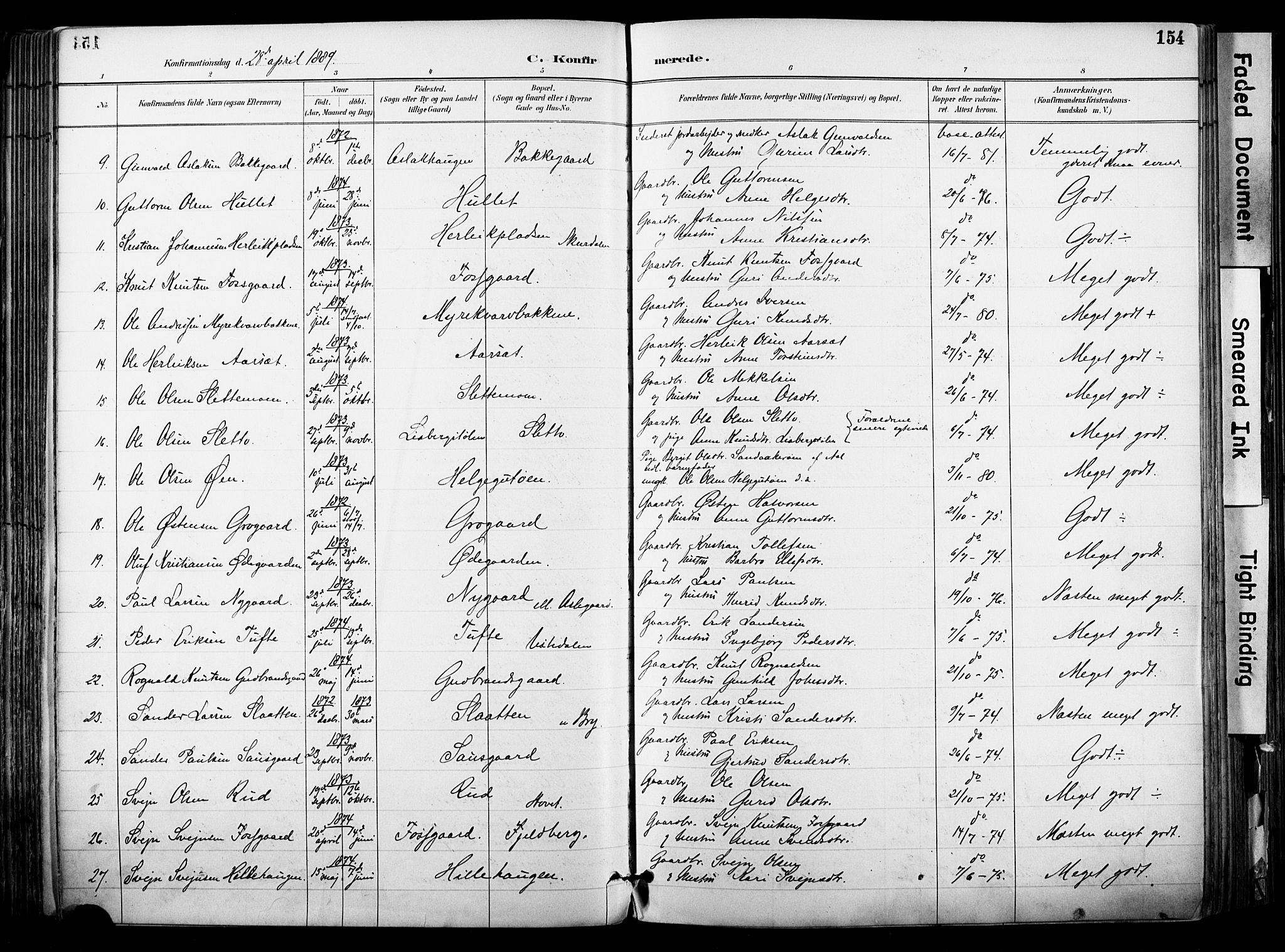 Hol kirkebøker, AV/SAKO-A-227/F/Fa/L0003: Parish register (official) no. I 3, 1887-1918, p. 154