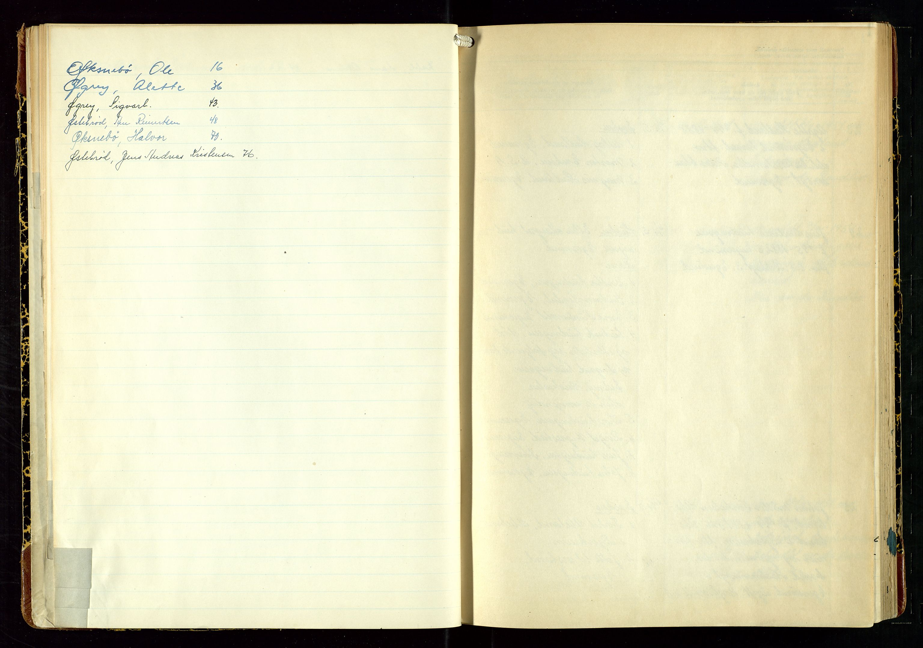 Eigersund lensmannskontor, AV/SAST-A-100171/Gga/L0017: "Protokoll over anmeldte dødsfall" m/alfabetisk navneregister, 1951-1954