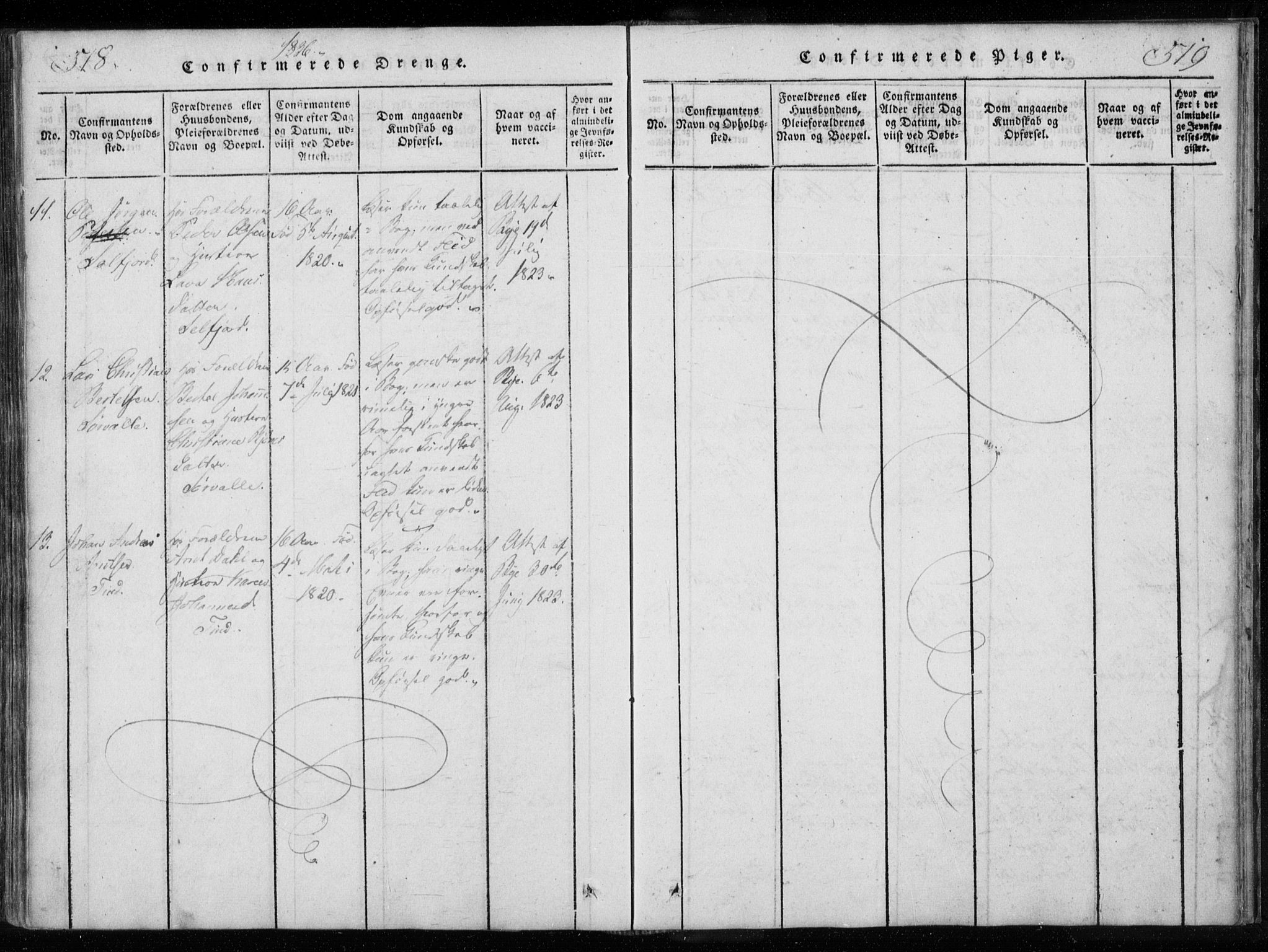 Ministerialprotokoller, klokkerbøker og fødselsregistre - Nordland, AV/SAT-A-1459/885/L1201: Parish register (official) no. 885A02, 1820-1837, p. 518-519