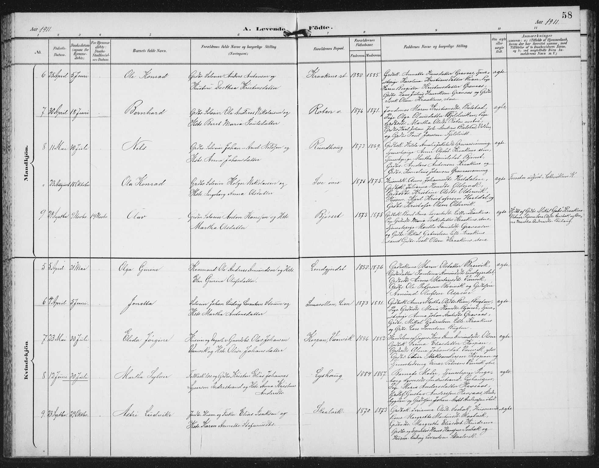 Ministerialprotokoller, klokkerbøker og fødselsregistre - Nord-Trøndelag, SAT/A-1458/702/L0024: Parish register (official) no. 702A02, 1898-1914, p. 58