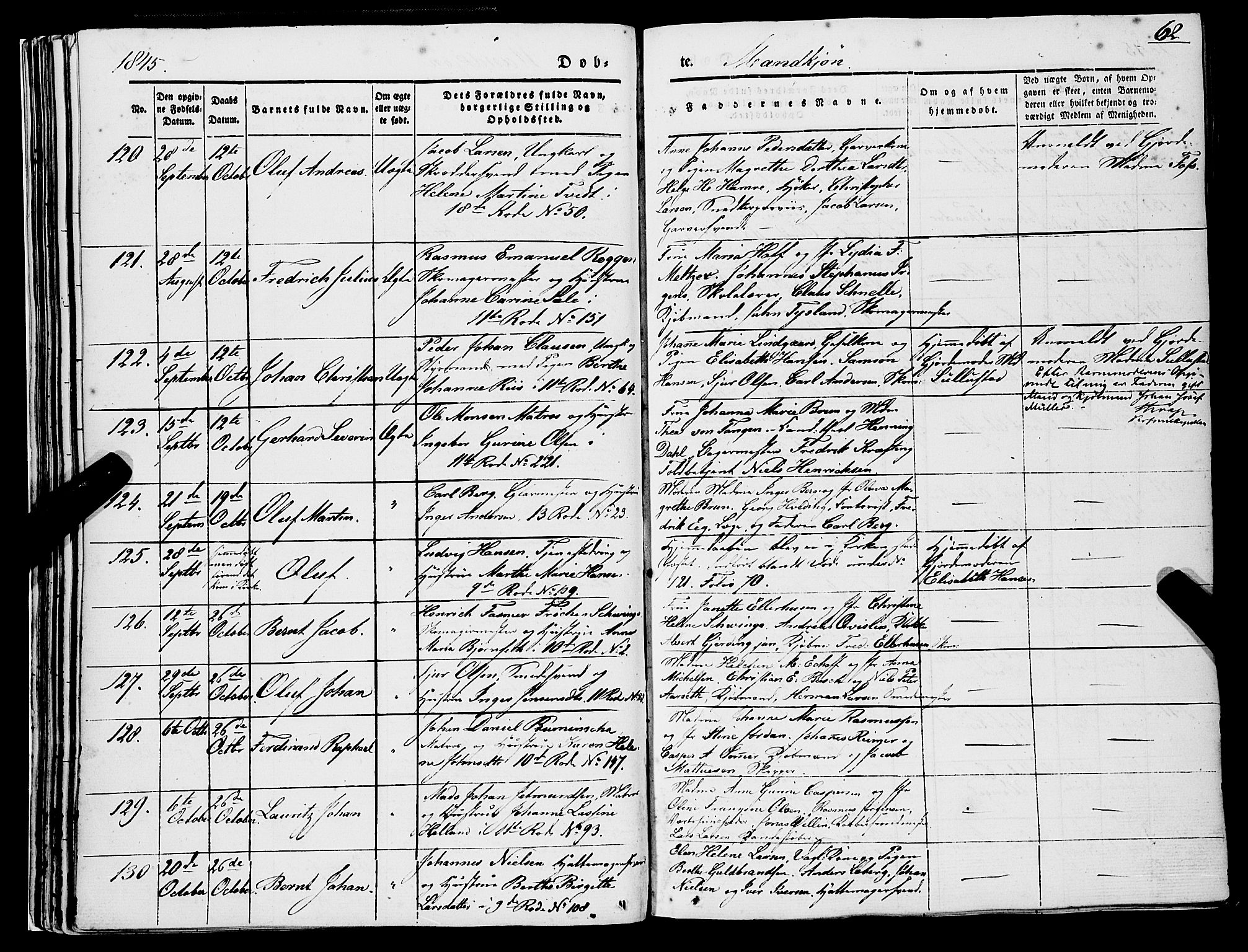 Domkirken sokneprestembete, AV/SAB-A-74801/H/Haa/L0019: Parish register (official) no. B 2, 1841-1851, p. 62