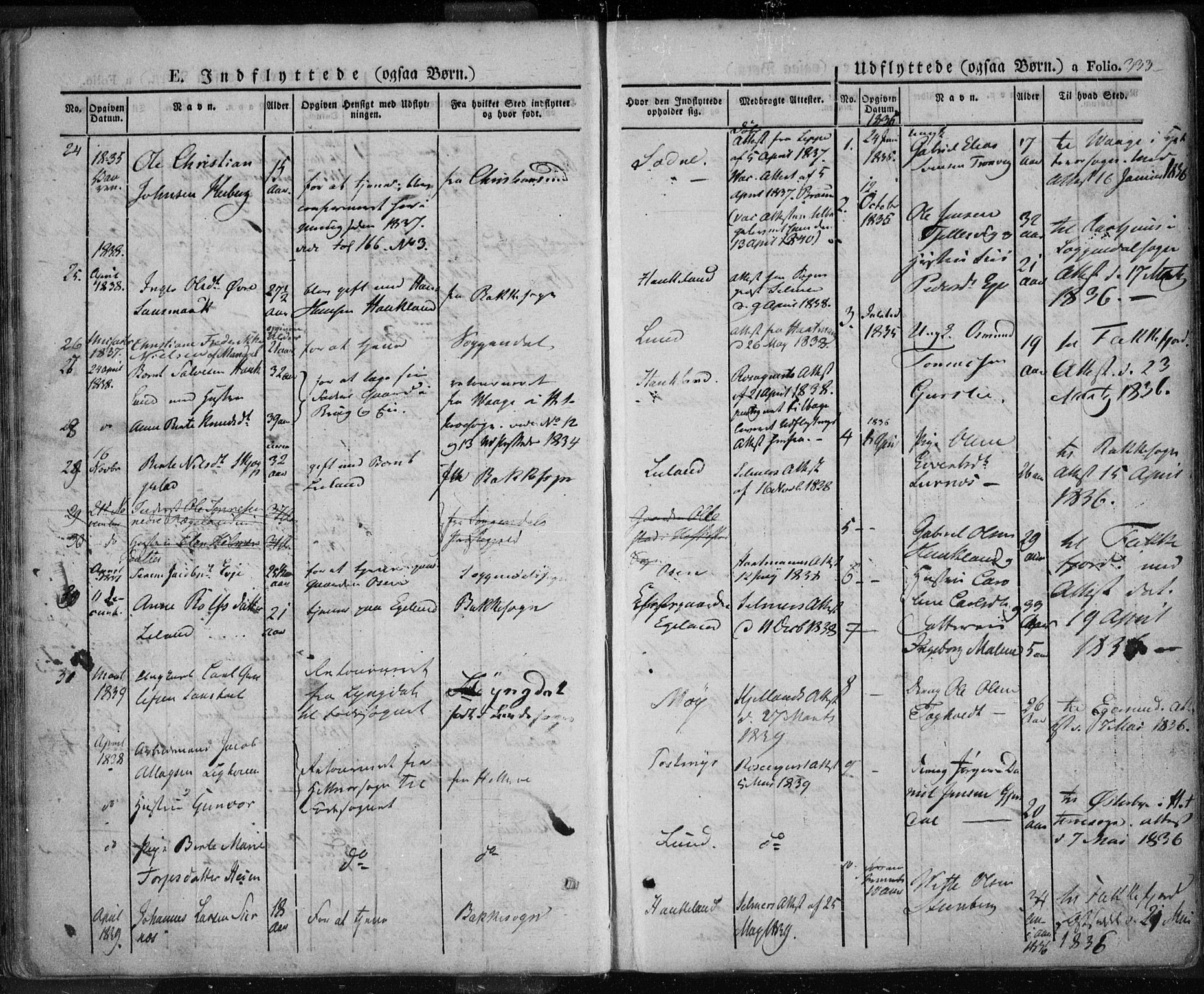 Lund sokneprestkontor, SAST/A-101809/S06/L0008: Parish register (official) no. A 7.2, 1833-1854, p. 333