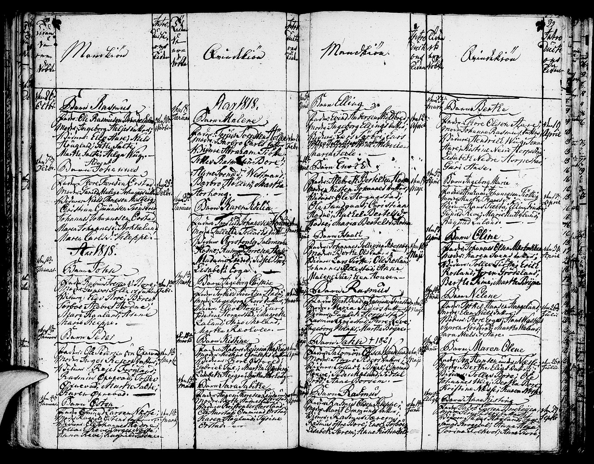 Klepp sokneprestkontor, SAST/A-101803/001/3/30BA/L0001: Parish register (official) no. A 1, 1793-1819, p. 98-99