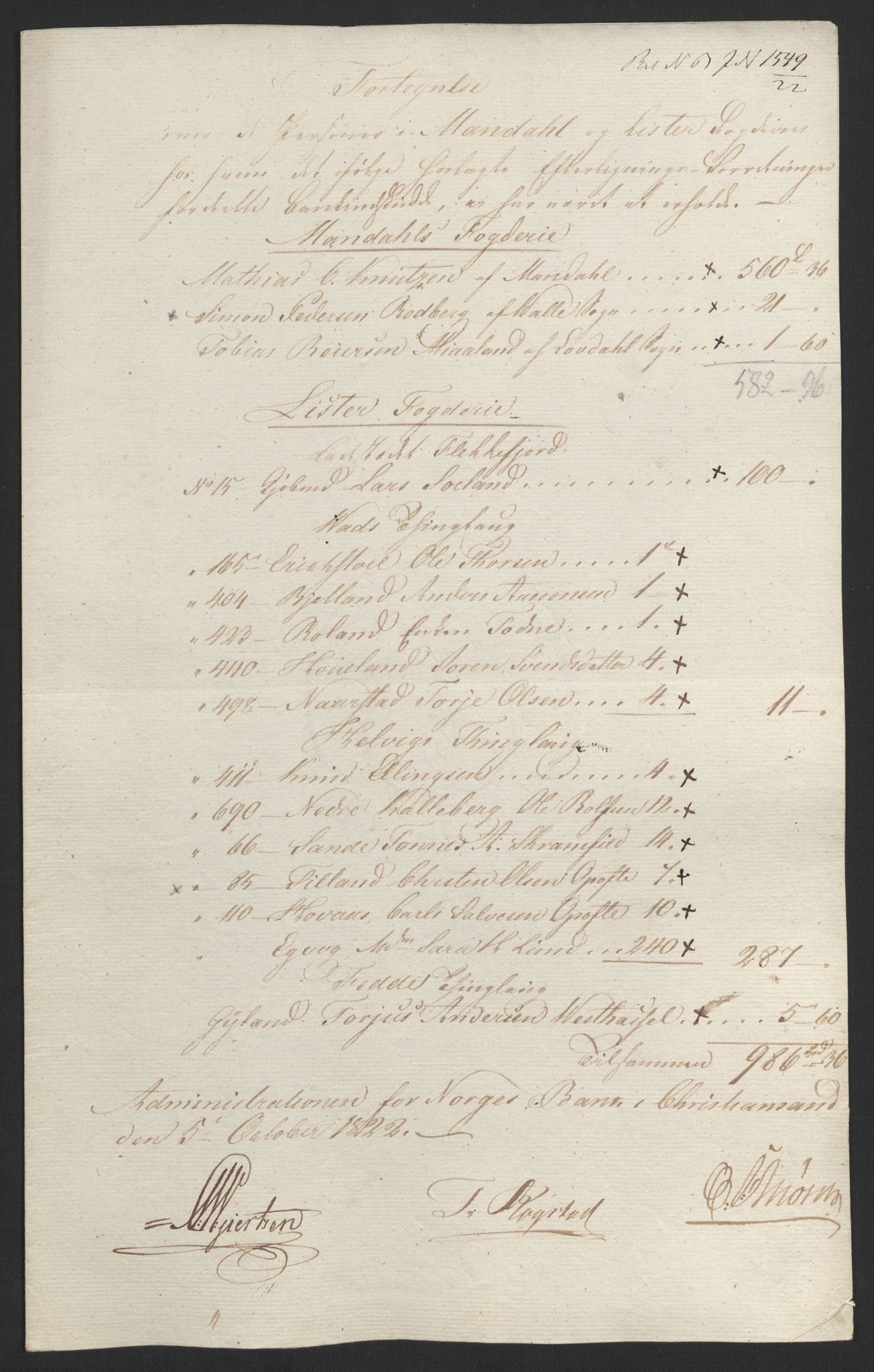 Sølvskatten 1816, NOBA/SOLVSKATTEN/A/L0032: Bind 34: Lister fogderi, 1816-1822, p. 59
