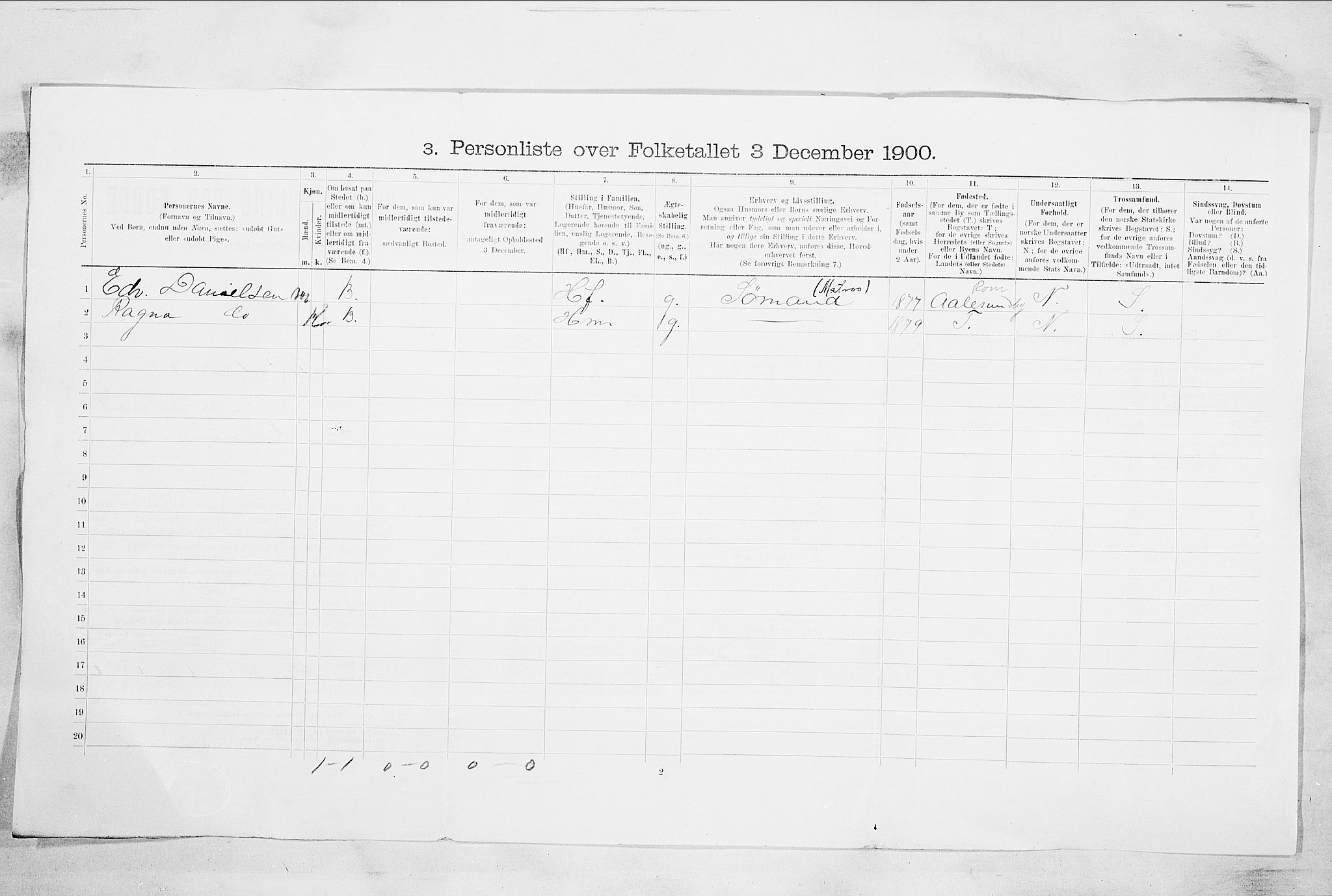 RA, 1900 census for Drammen, 1900, p. 13118