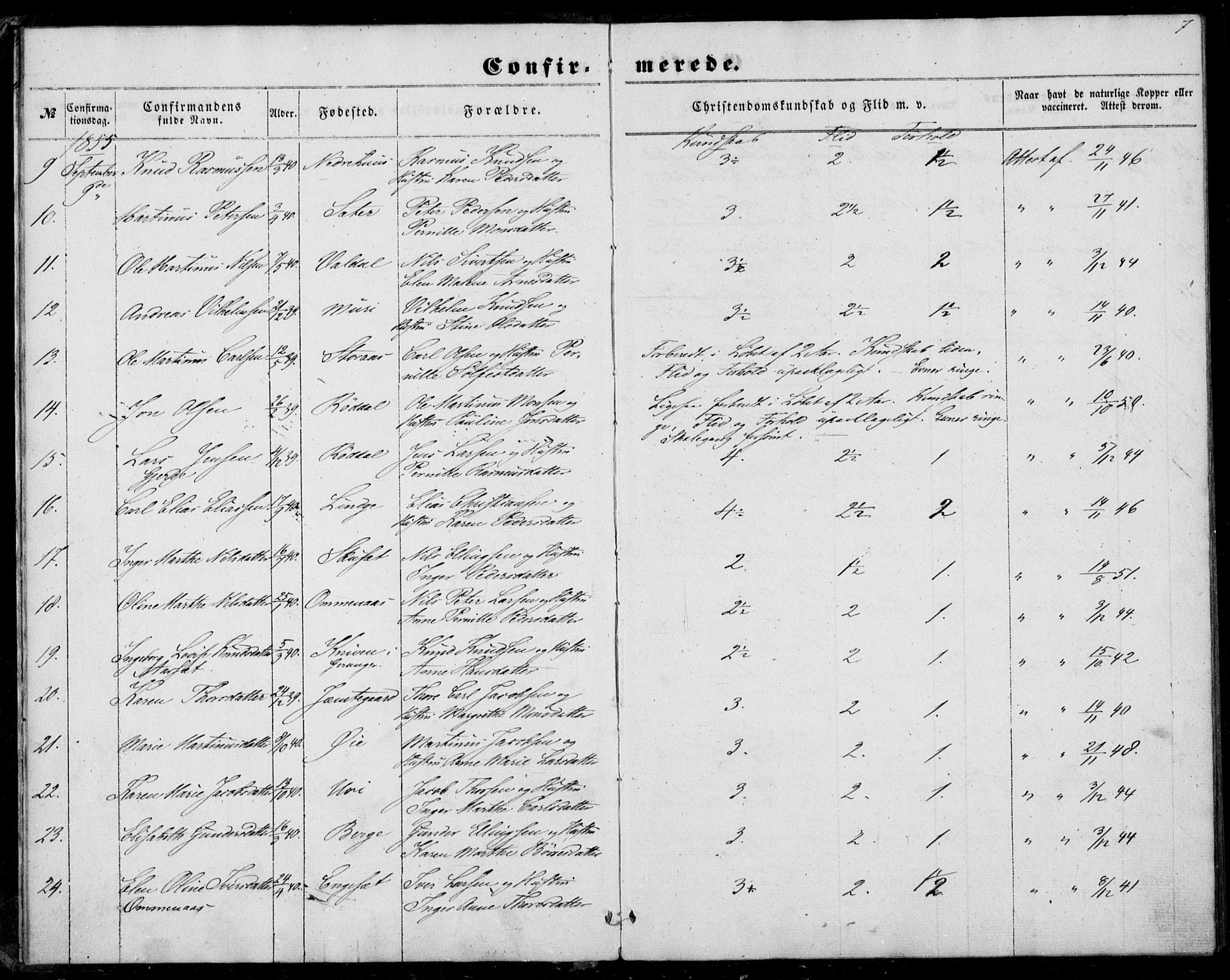 Ministerialprotokoller, klokkerbøker og fødselsregistre - Møre og Romsdal, SAT/A-1454/519/L0251: Parish register (official) no. 519A10, 1854-1868, p. 7