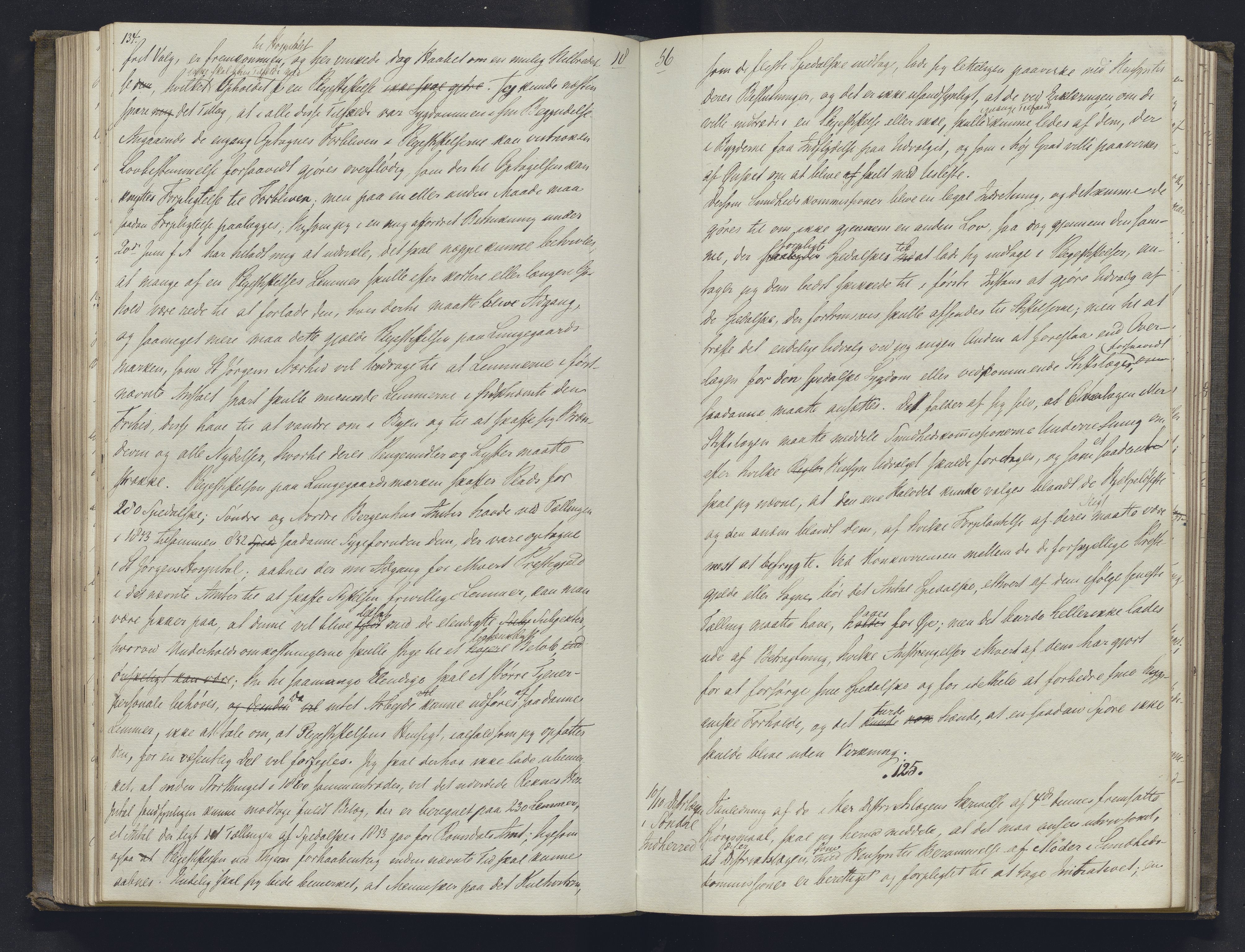 Lepraarkiver - Overlegen for den spedalske sykdom, AV/SAB-A-61001/B.b/L0001: Kopibok, 1854-1858, p. 134-135