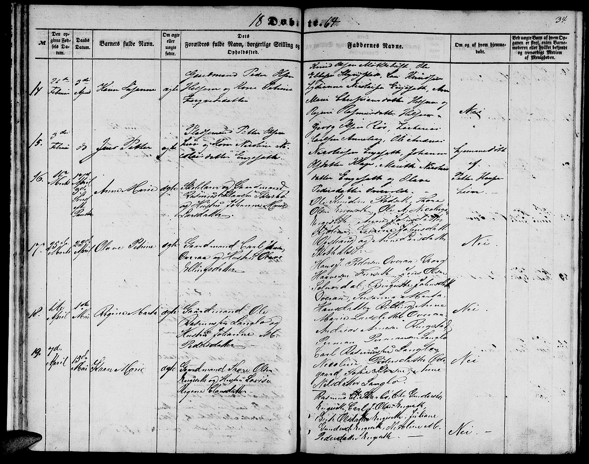 Ministerialprotokoller, klokkerbøker og fødselsregistre - Møre og Romsdal, AV/SAT-A-1454/520/L0291: Parish register (copy) no. 520C03, 1854-1881, p. 34