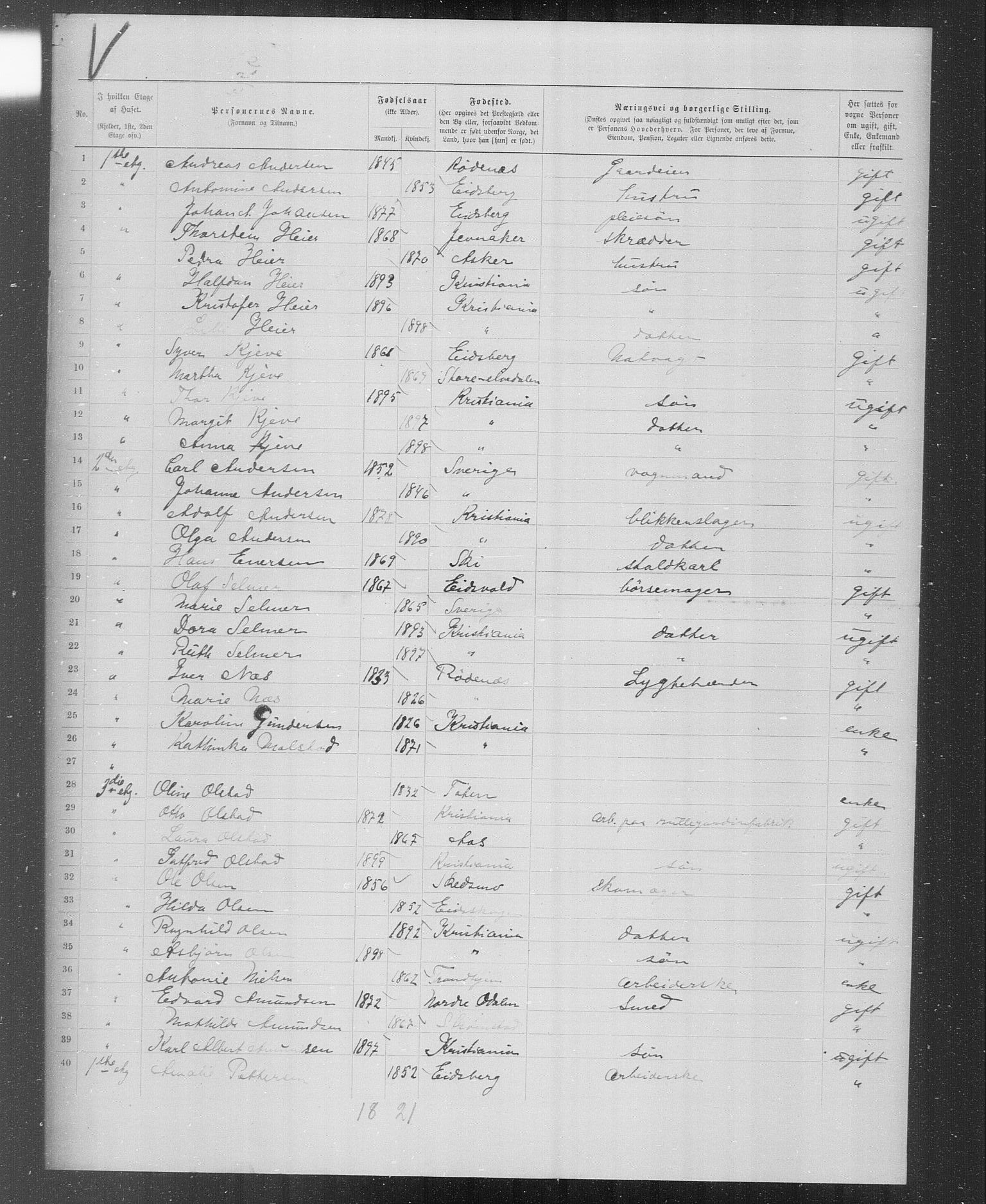 OBA, Municipal Census 1899 for Kristiania, 1899, p. 3294