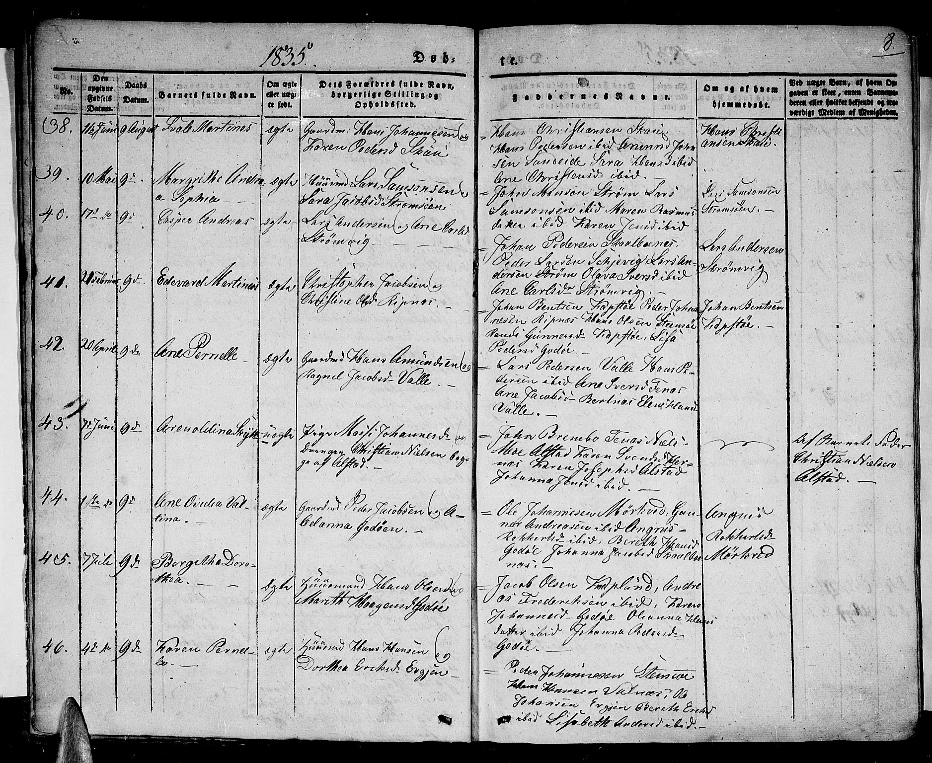 Ministerialprotokoller, klokkerbøker og fødselsregistre - Nordland, AV/SAT-A-1459/801/L0006: Parish register (official) no. 801A06, 1834-1845, p. 8