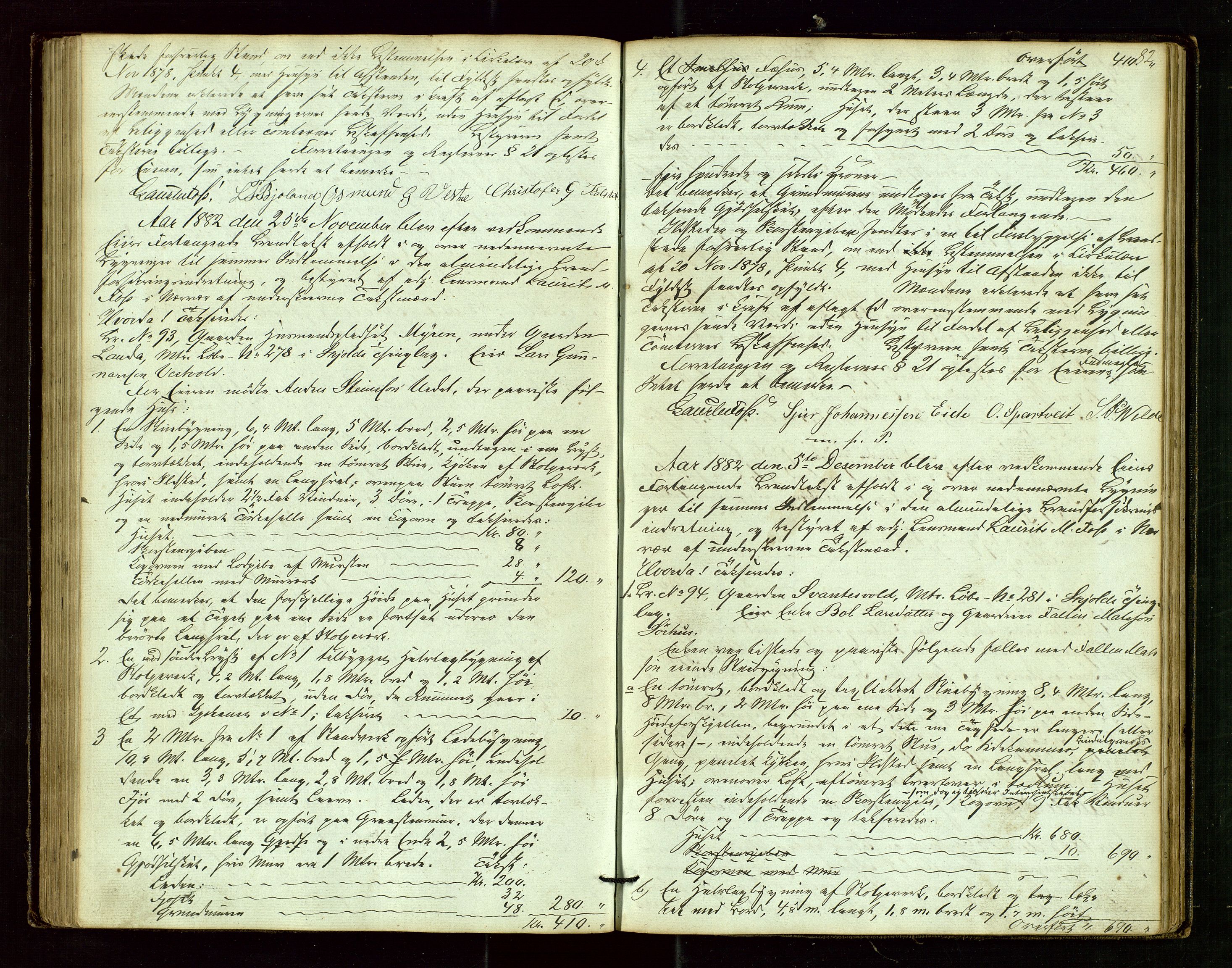 Skjold lensmannskontor, SAST/A-100182/Goa/L0001: "Brandtaxations-Protocol for Skjold Thinglaug i Ryfylke", 1853-1890, p. 81b-82a