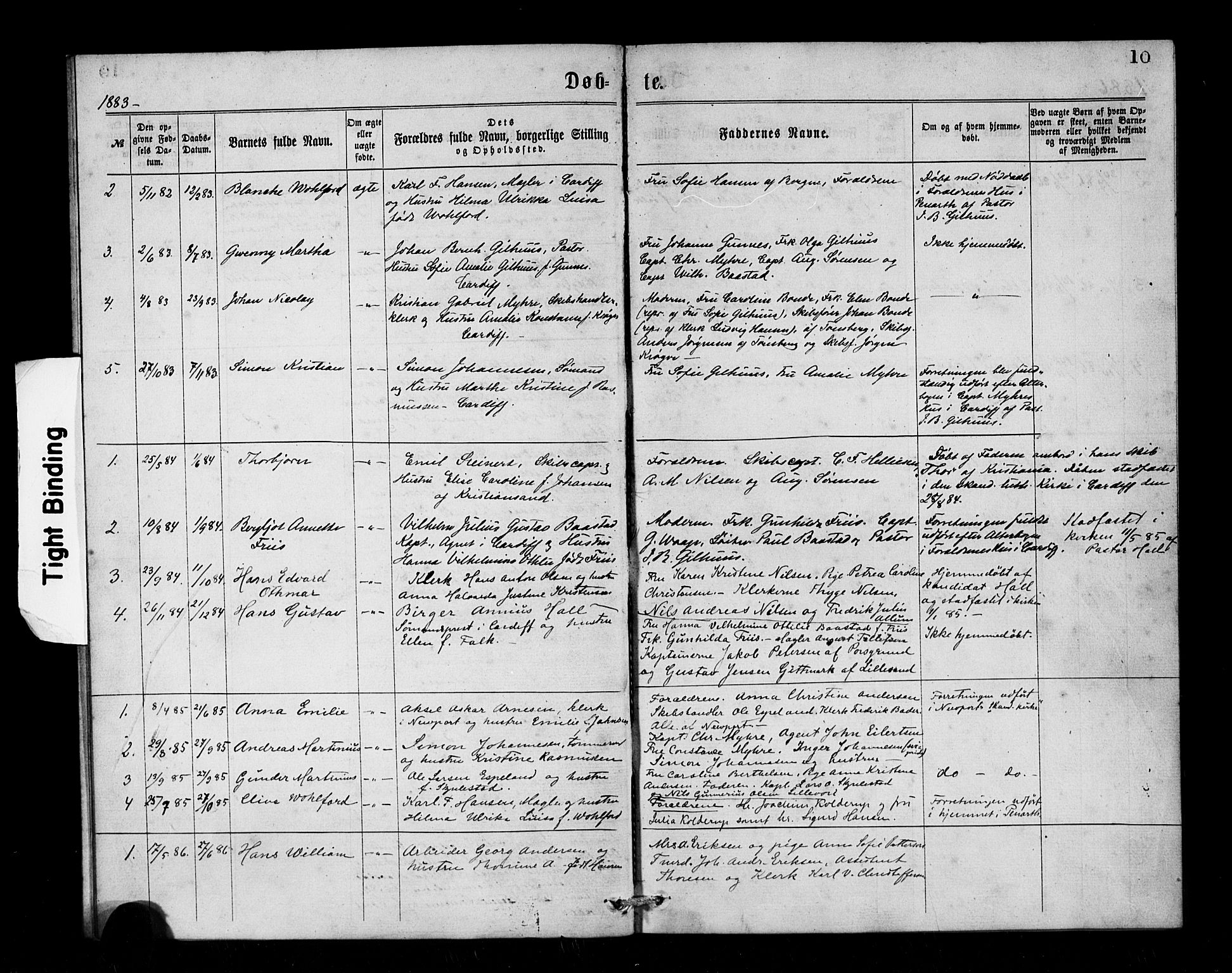Den norske sjømannsmisjon i utlandet/Bristolhavnene(Cardiff-Swansea), SAB/SAB/PA-0102/H/Ha/Haa/L0001: Parish register (official) no. A 1, 1866-1887, p. 10