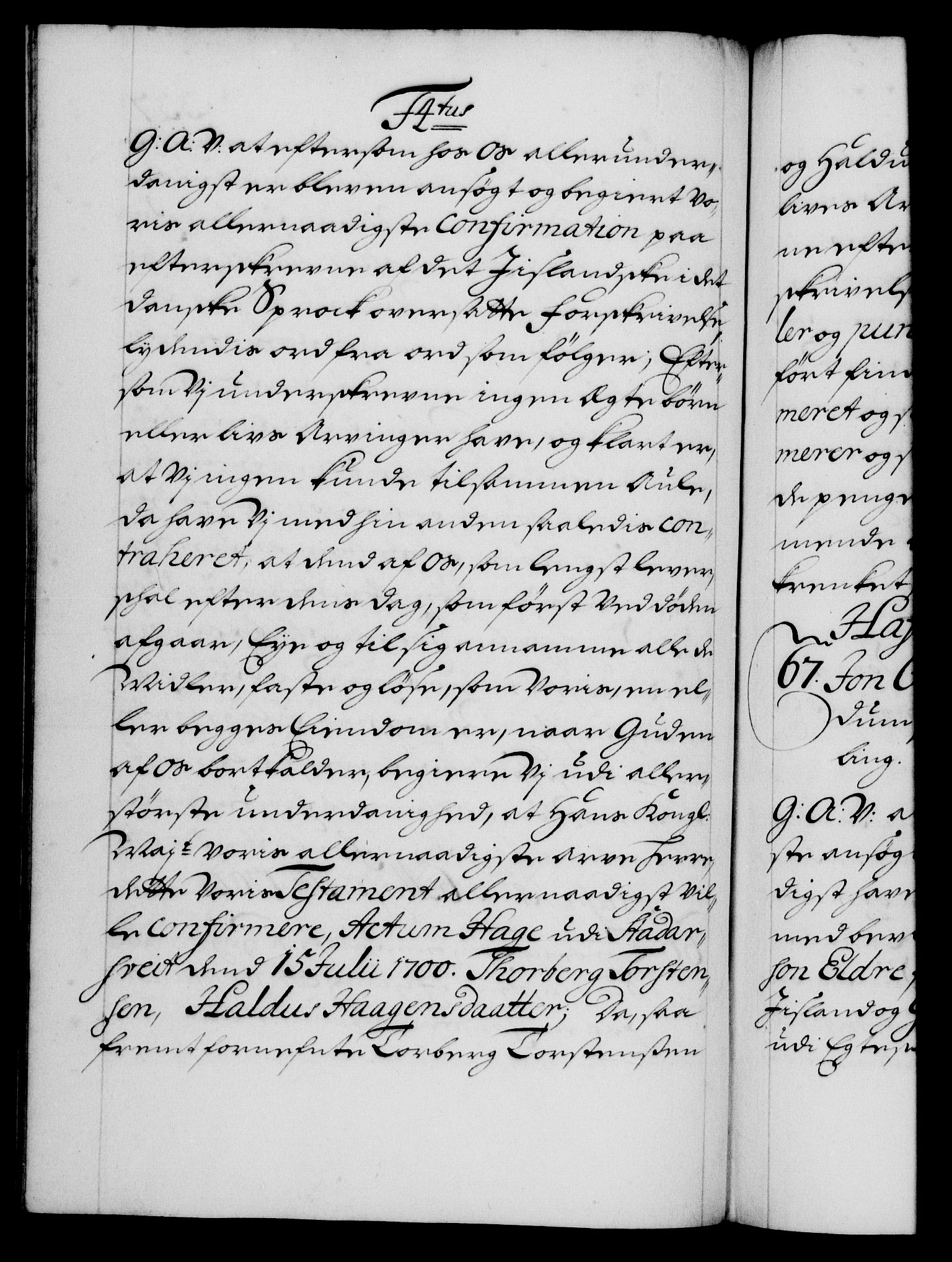 Danske Kanselli 1572-1799, AV/RA-EA-3023/F/Fc/Fca/Fcaa/L0018: Norske registre, 1699-1703, p. 337b