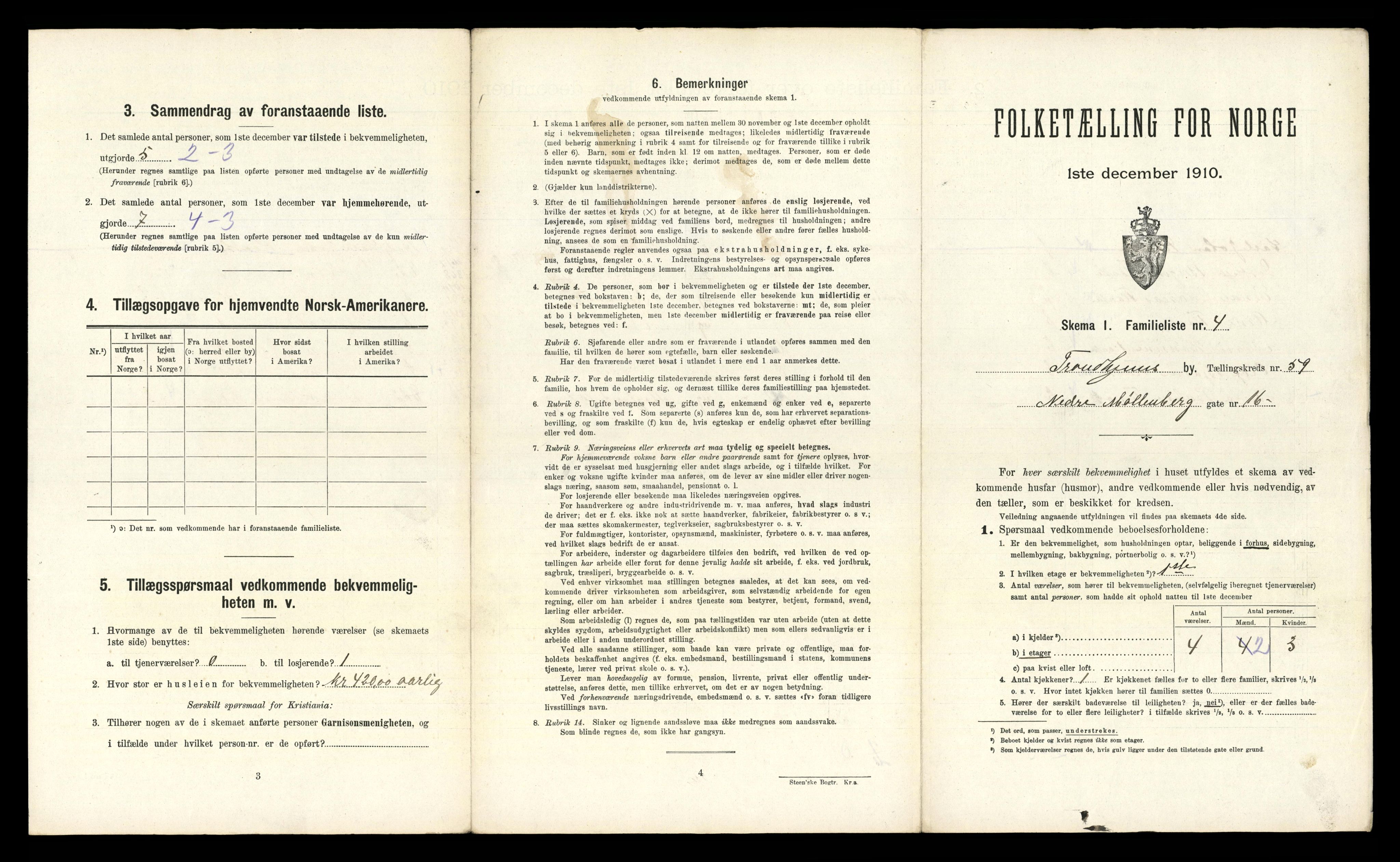 RA, 1910 census for Trondheim, 1910, p. 15697