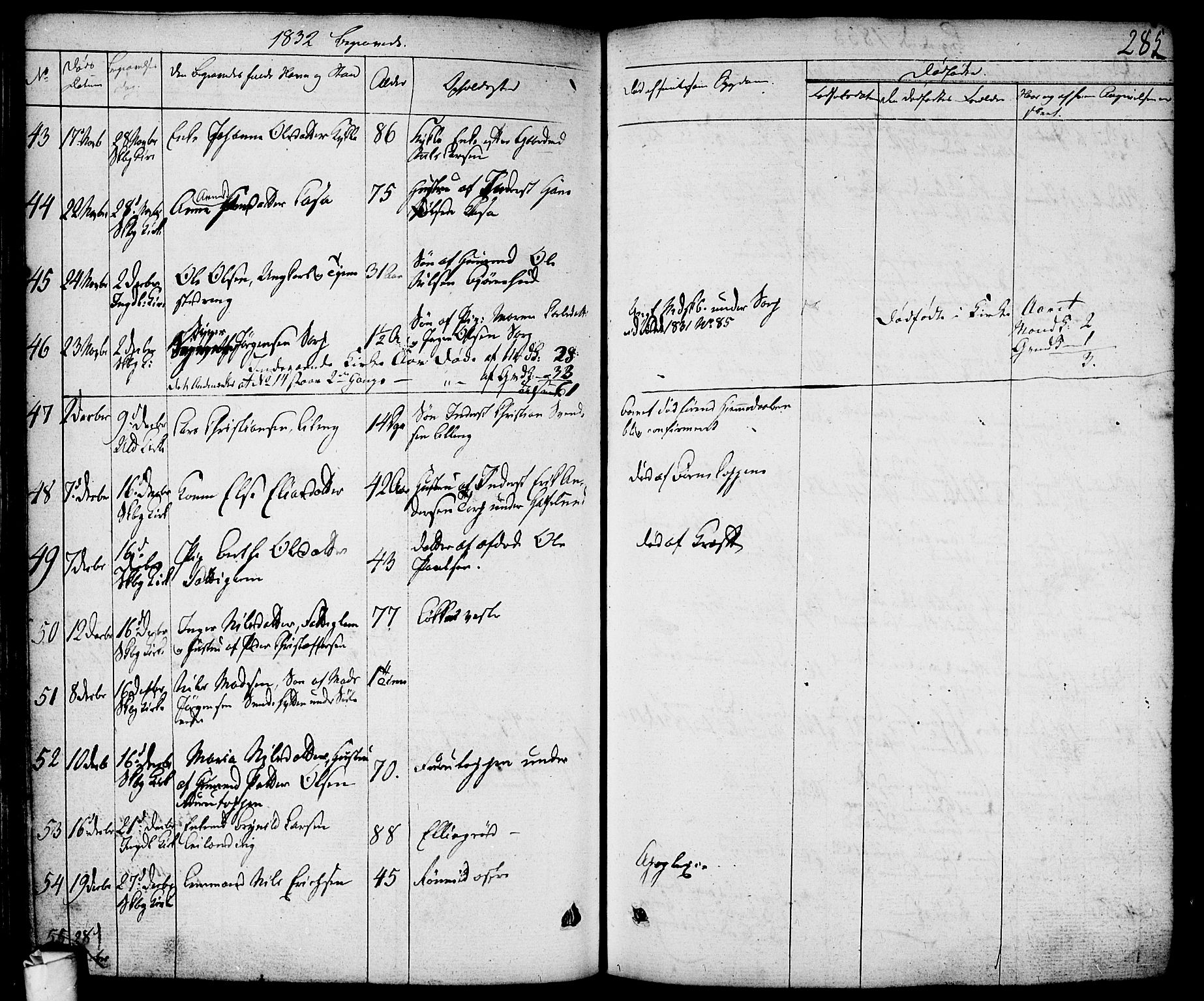 Skjeberg prestekontor Kirkebøker, AV/SAO-A-10923/F/Fa/L0005: Parish register (official) no. I 5, 1830-1845, p. 285