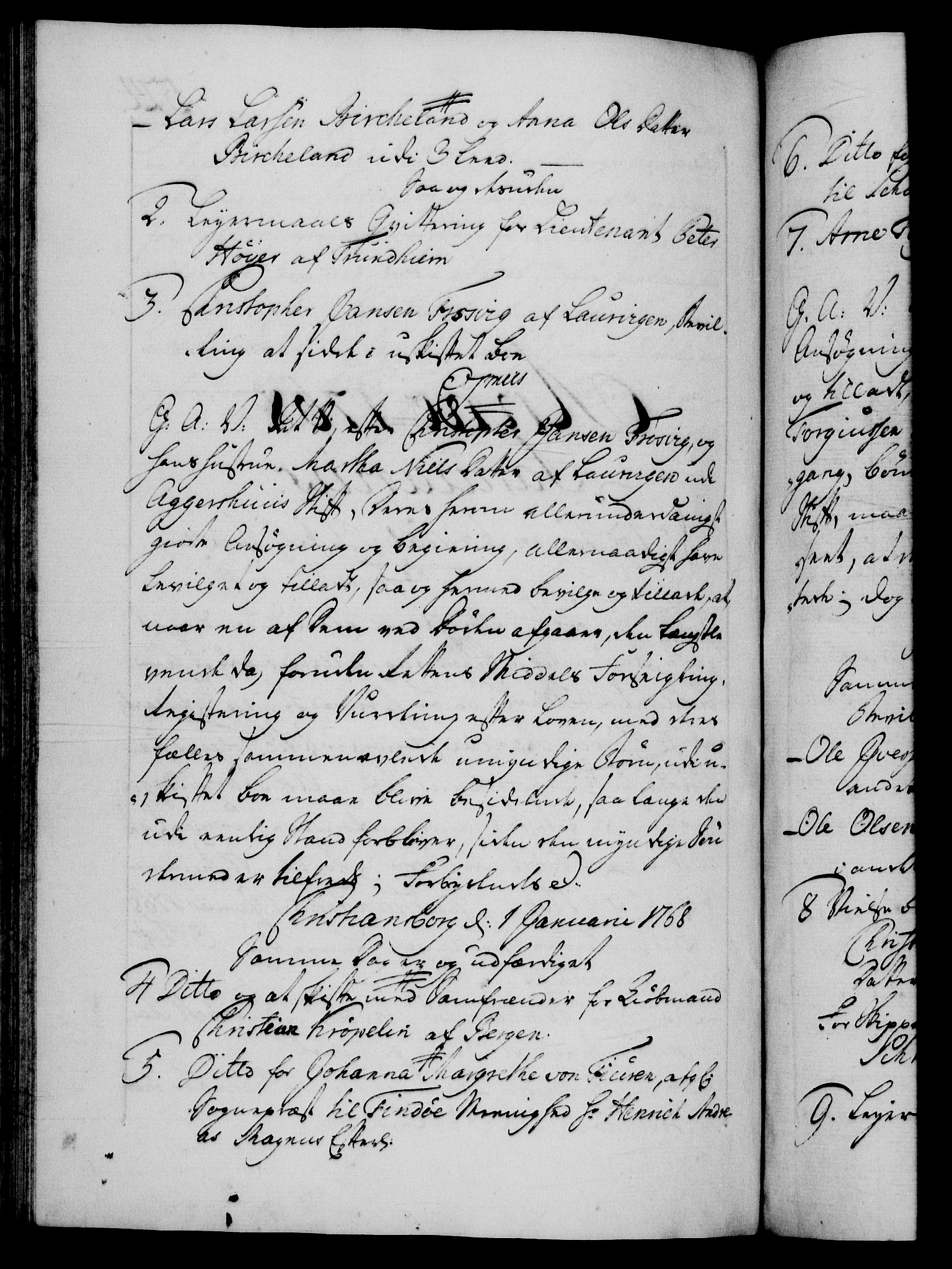 Danske Kanselli 1572-1799, AV/RA-EA-3023/F/Fc/Fca/Fcaa/L0043: Norske registre, 1766-1768, p. 524b