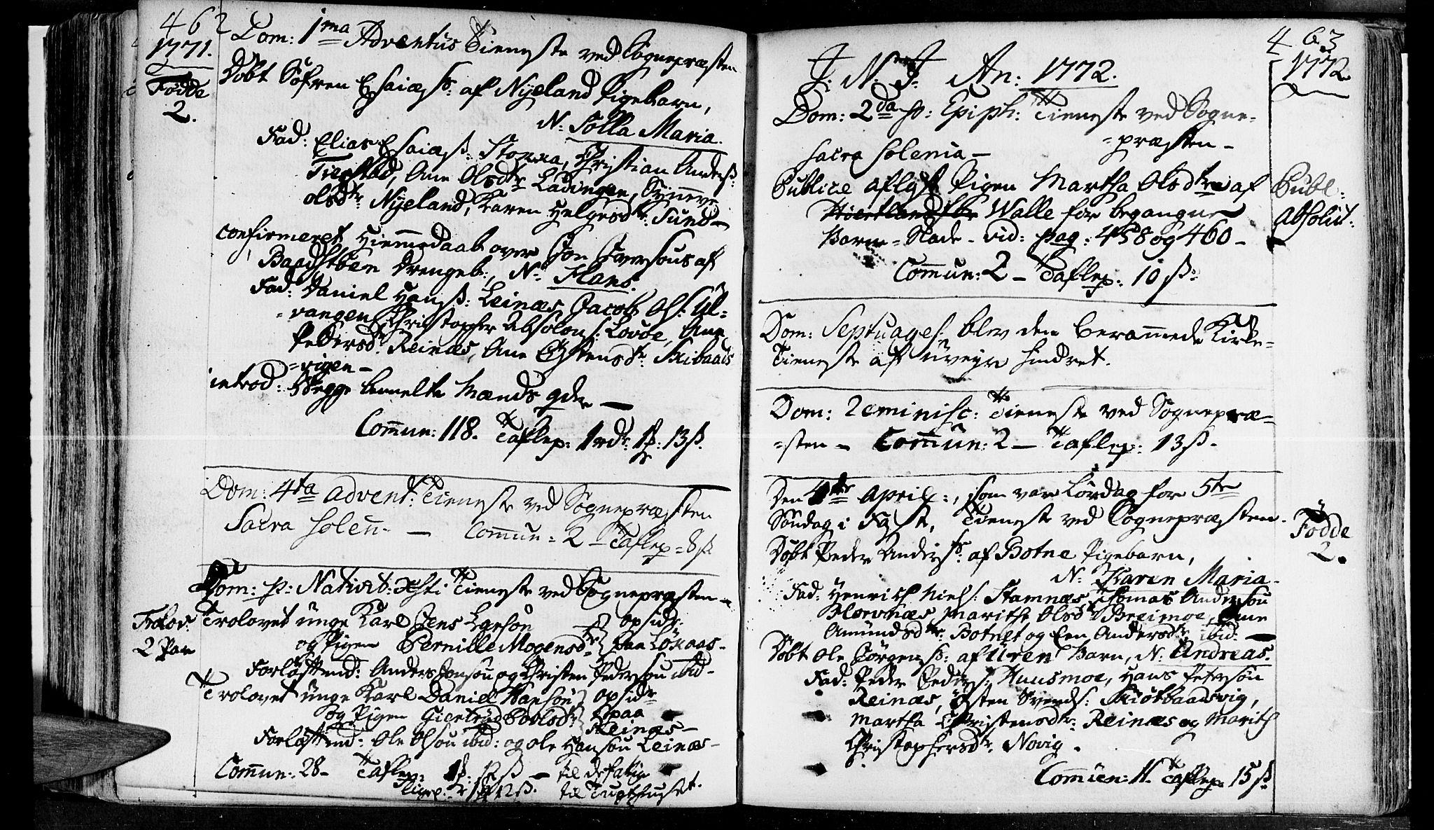 Ministerialprotokoller, klokkerbøker og fødselsregistre - Nordland, SAT/A-1459/830/L0437: Parish register (official) no. 830A05 /2, 1768-1776, p. 462-463