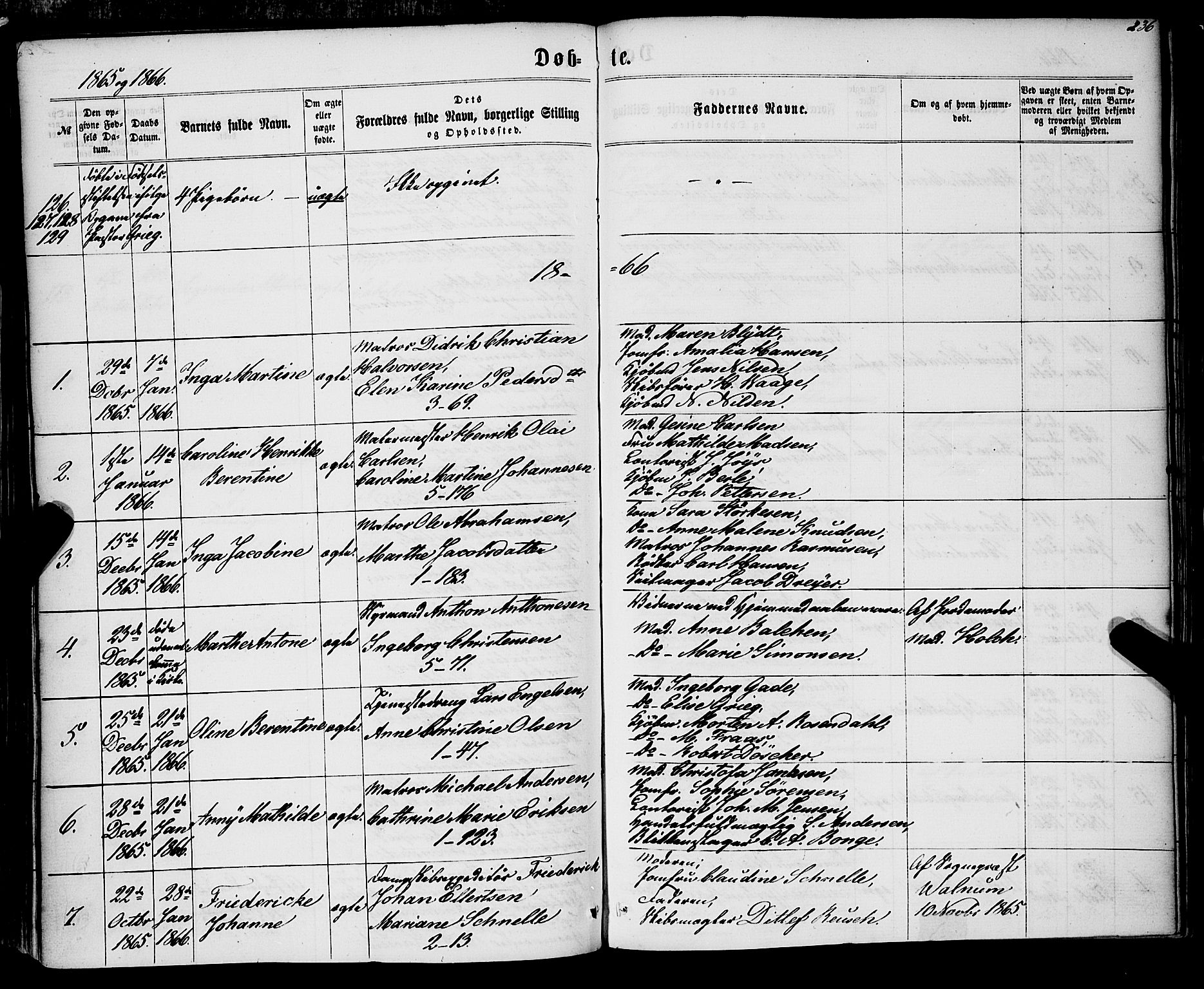 Nykirken Sokneprestembete, SAB/A-77101/H/Haa/L0015: Parish register (official) no. B 2, 1858-1869, p. 236