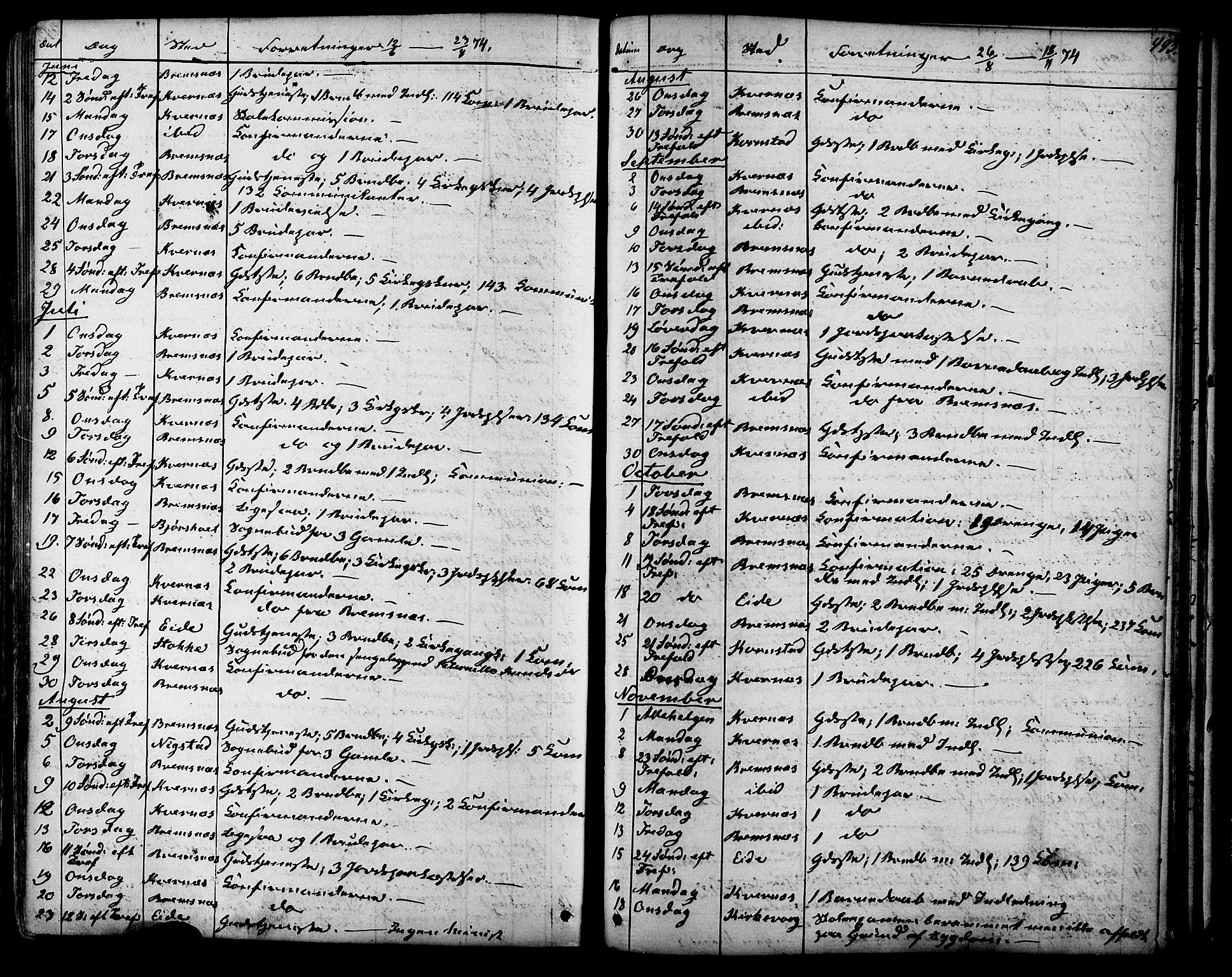 Ministerialprotokoller, klokkerbøker og fødselsregistre - Møre og Romsdal, SAT/A-1454/568/L0805: Parish register (official) no. 568A12 /1, 1869-1884, p. 493