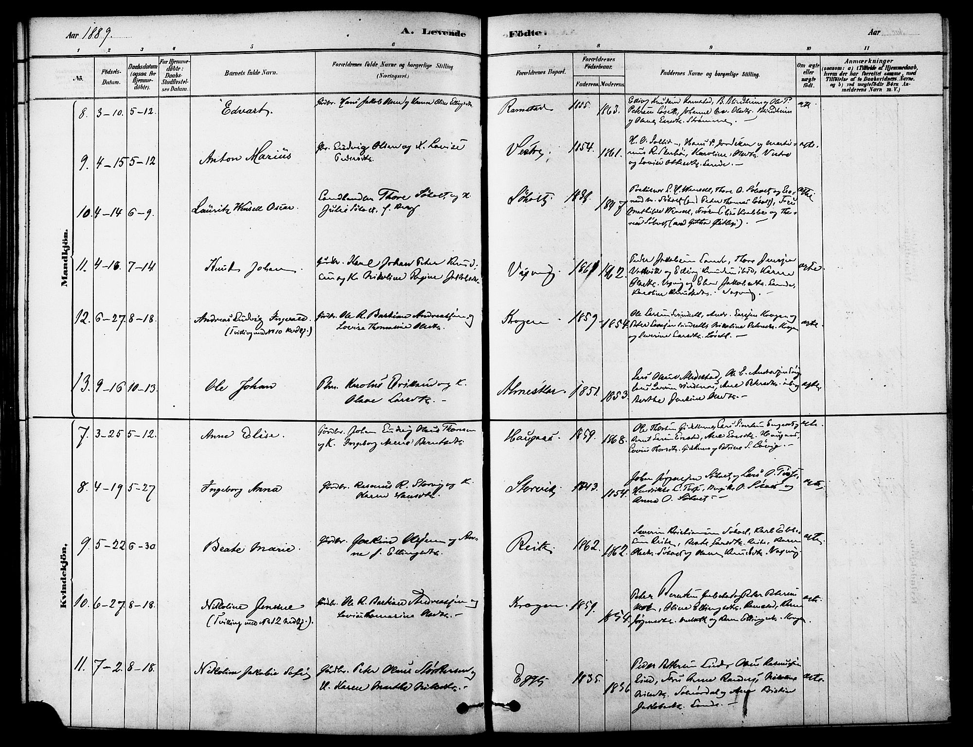 Ministerialprotokoller, klokkerbøker og fødselsregistre - Møre og Romsdal, AV/SAT-A-1454/522/L0315: Parish register (official) no. 522A10, 1878-1890