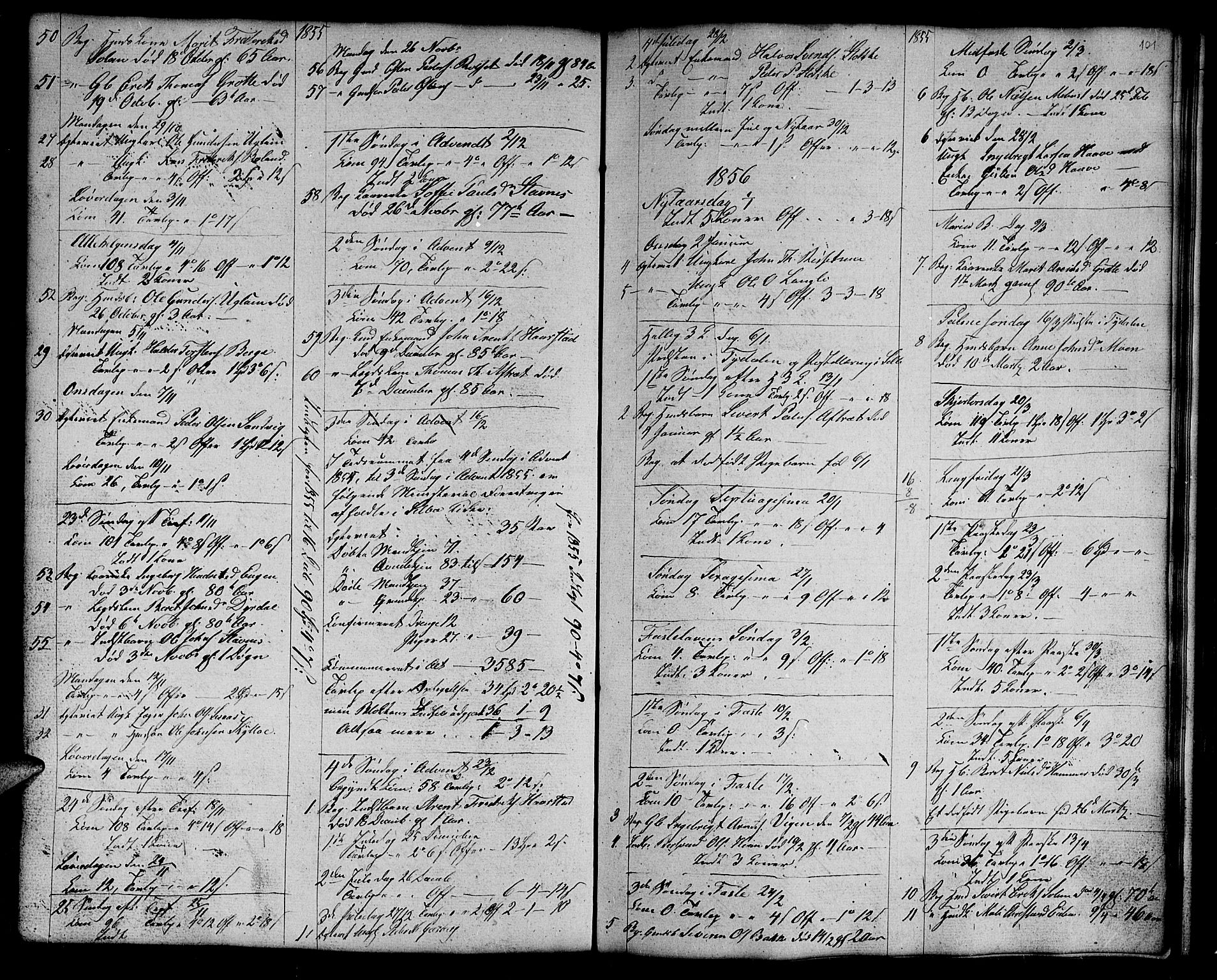 Ministerialprotokoller, klokkerbøker og fødselsregistre - Sør-Trøndelag, SAT/A-1456/695/L1154: Parish register (copy) no. 695C05, 1842-1858, p. 101