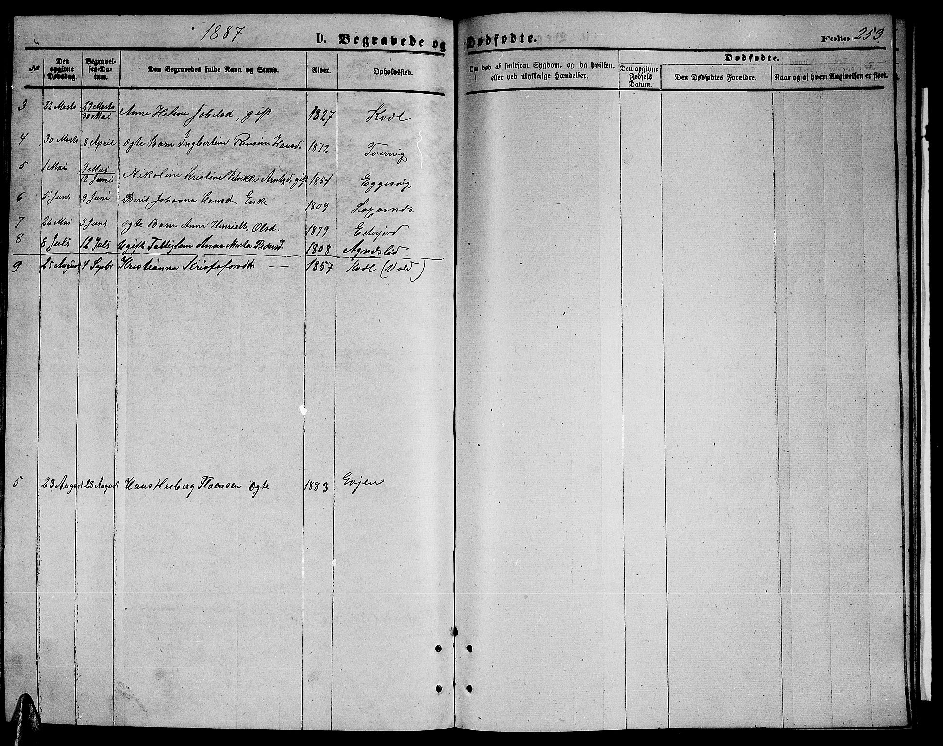 Ministerialprotokoller, klokkerbøker og fødselsregistre - Nordland, AV/SAT-A-1459/846/L0653: Parish register (copy) no. 846C03, 1872-1887, p. 253