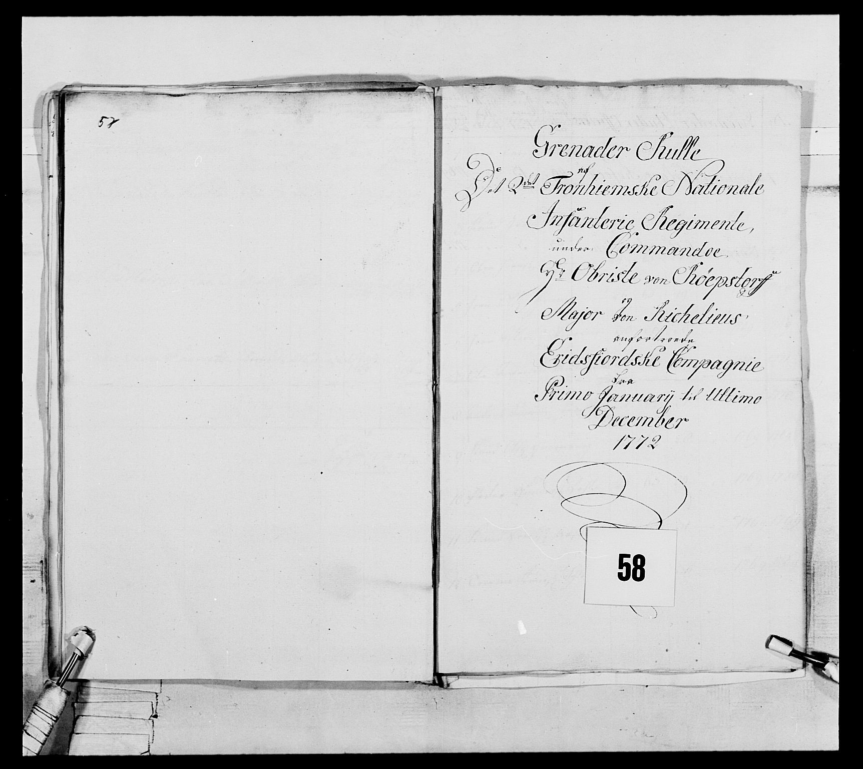 Generalitets- og kommissariatskollegiet, Det kongelige norske kommissariatskollegium, RA/EA-5420/E/Eh/L0076: 2. Trondheimske nasjonale infanteriregiment, 1766-1773, p. 200