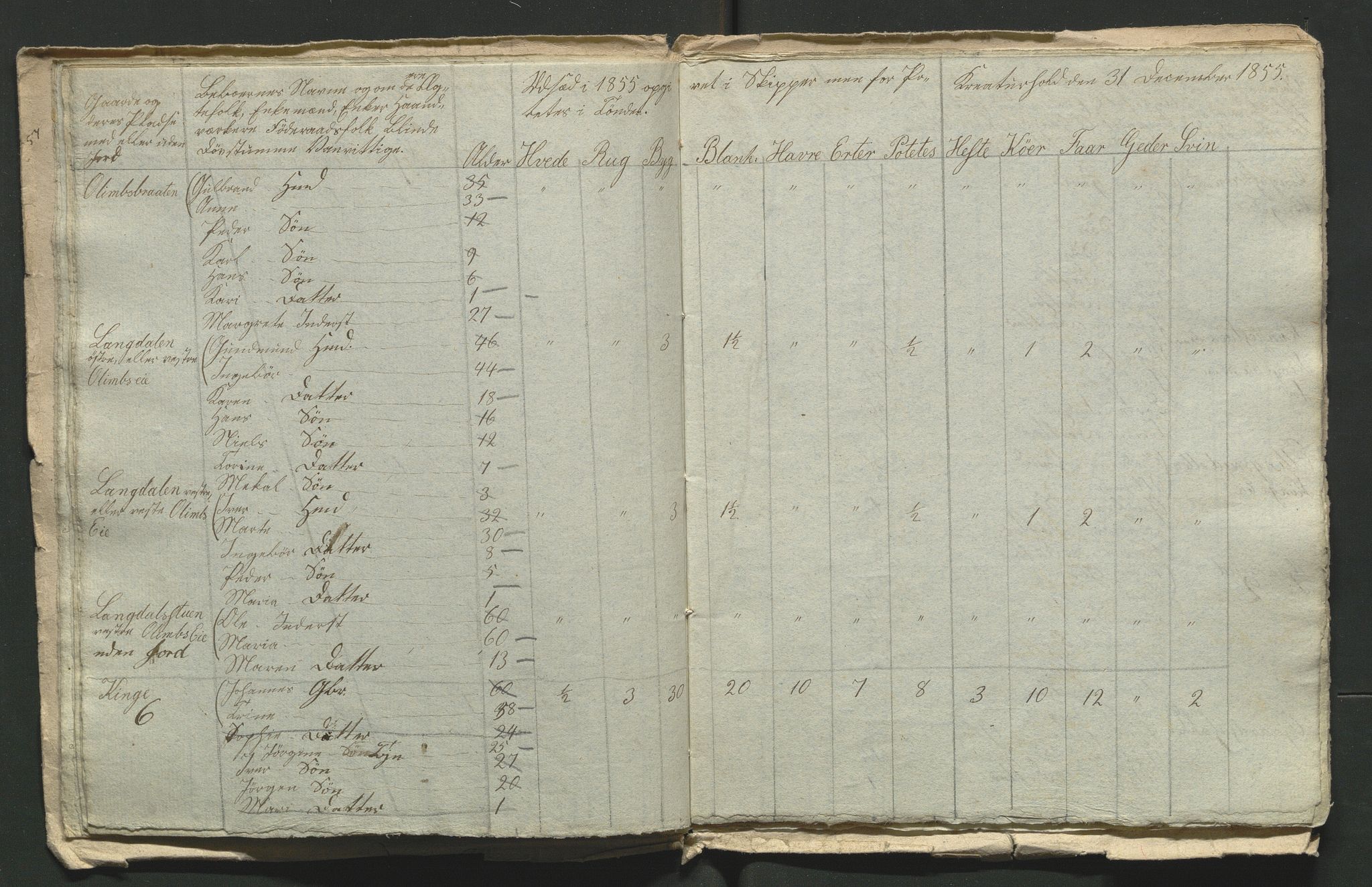 SAH, 1855 Census for Jevnaker parish, 1855, p. 8