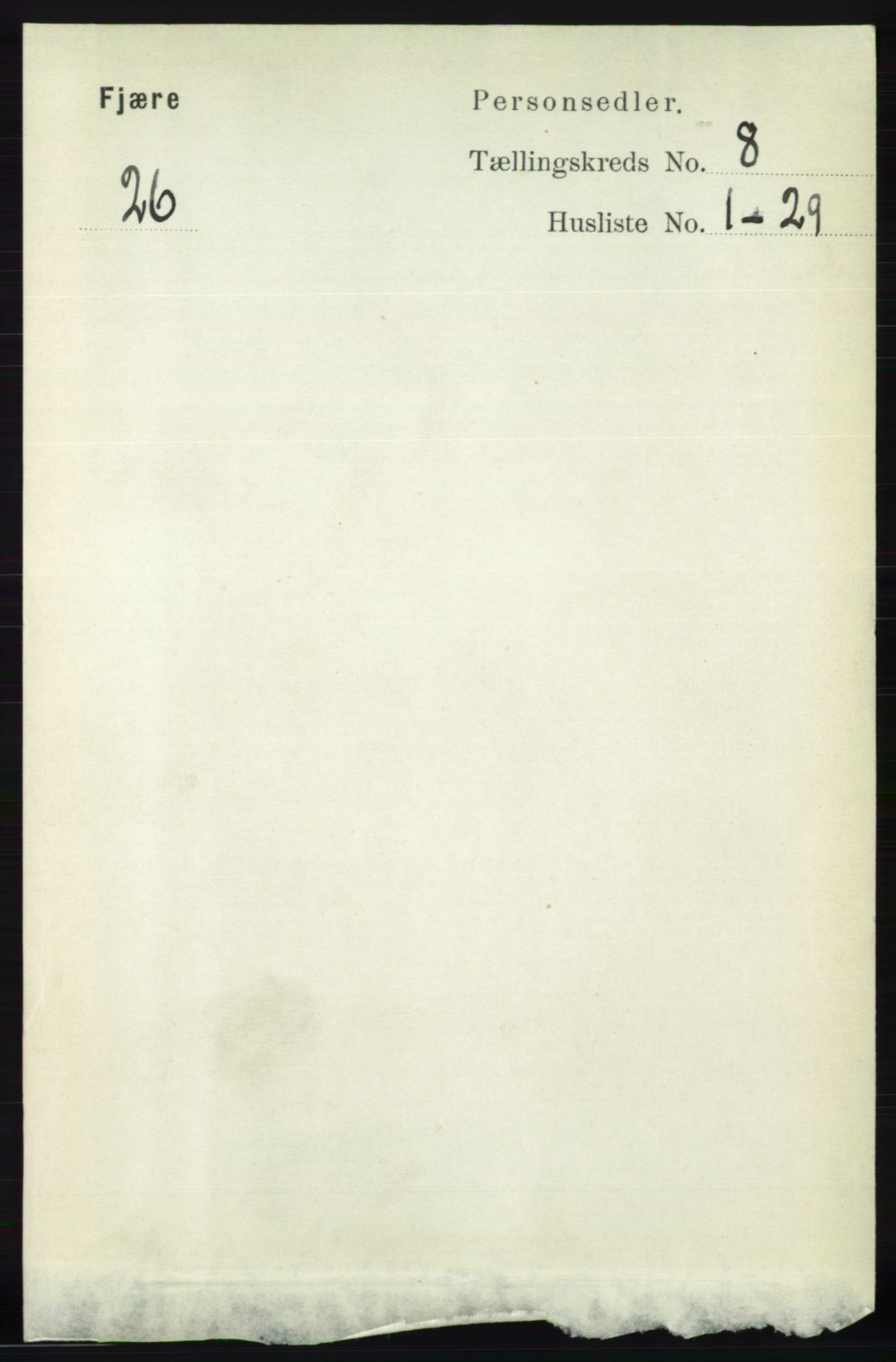 RA, 1891 census for 0923 Fjære, 1891, p. 3737
