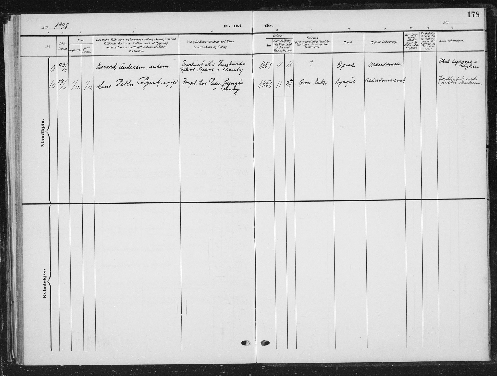 Lier kirkebøker, AV/SAKO-A-230/G/Gc/L0002: Parish register (copy) no. III 2, 1903-1938, p. 178