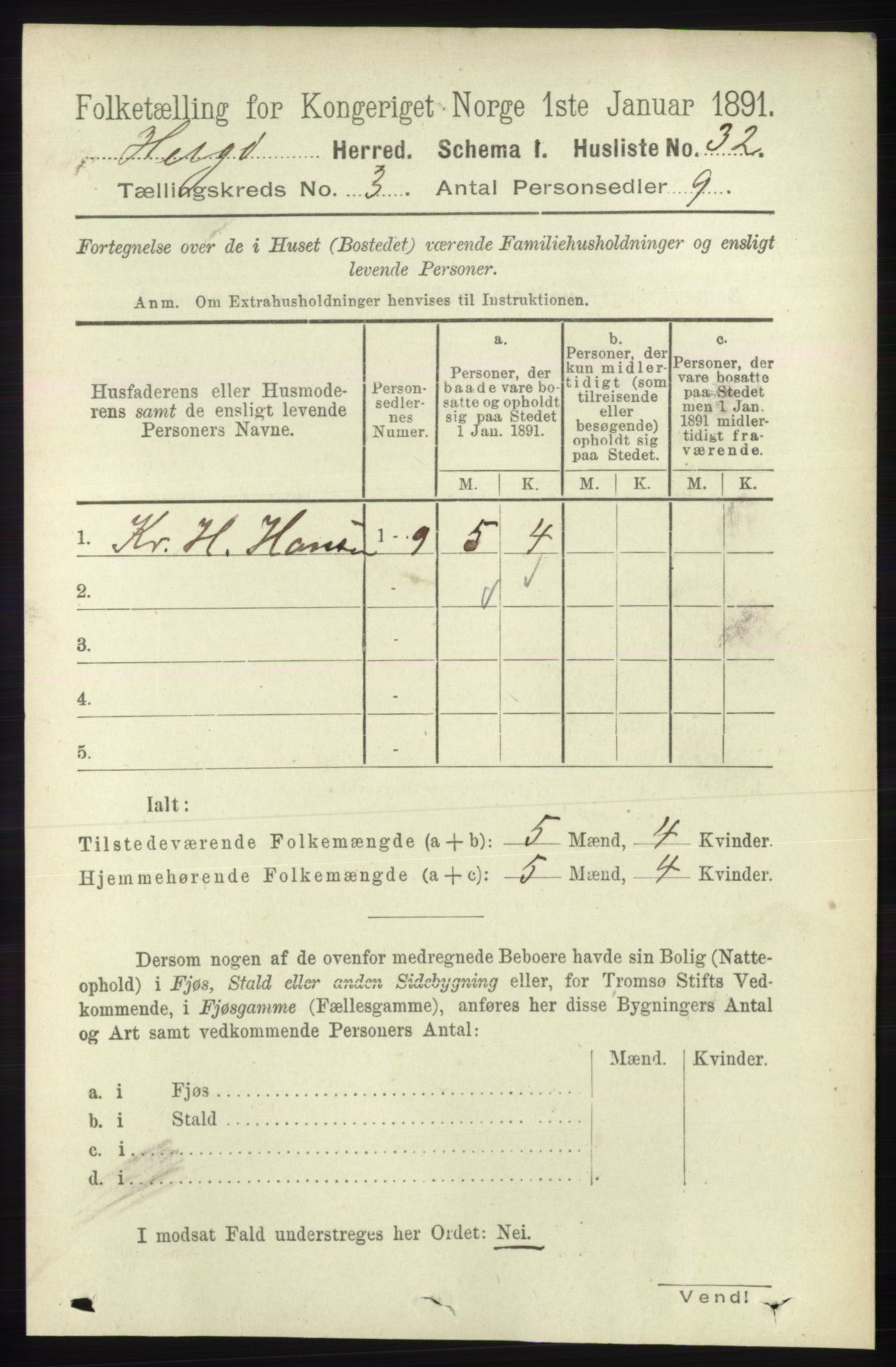 RA, 1891 census for 1935 Helgøy, 1891, p. 732