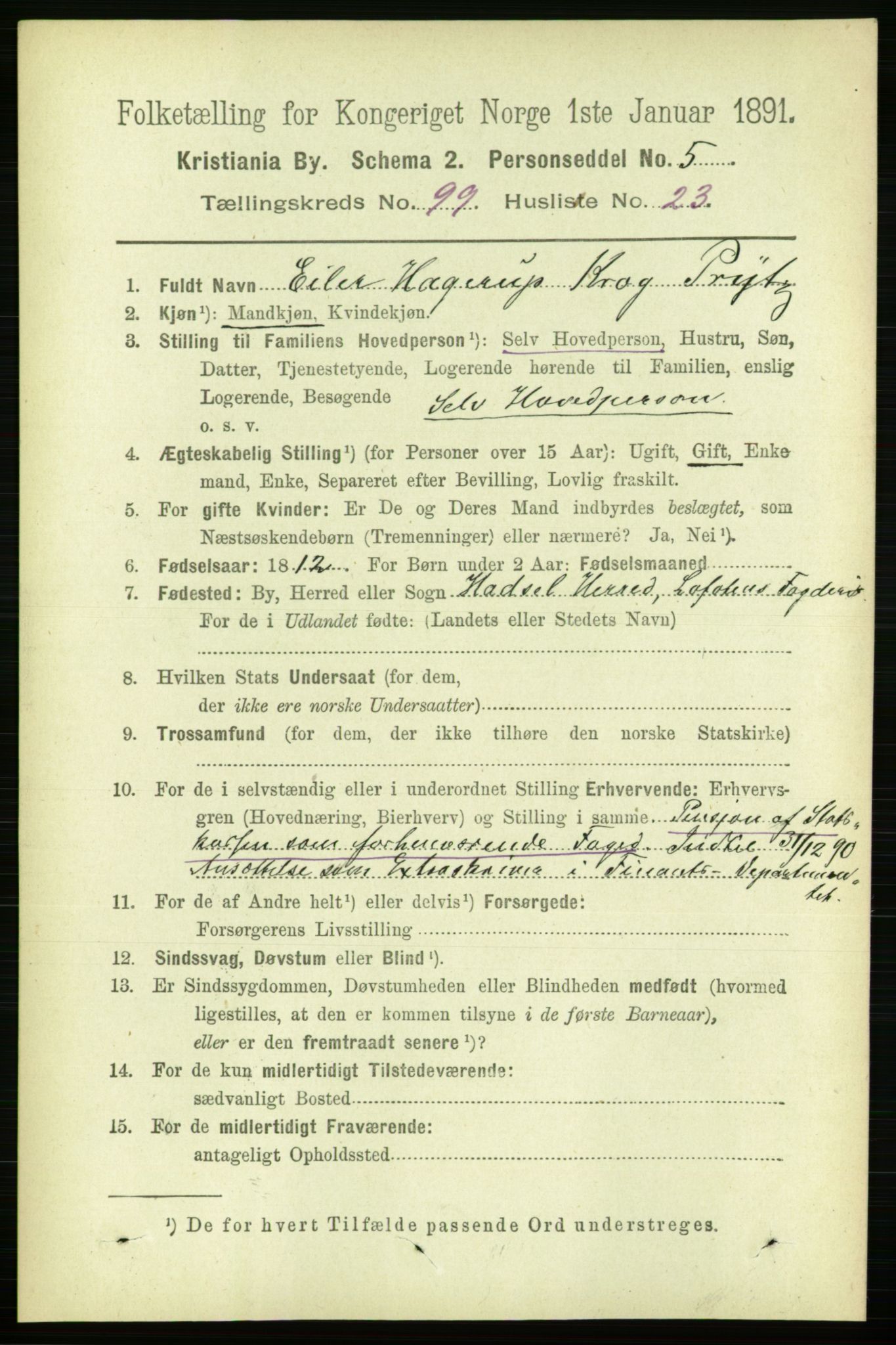 RA, 1891 census for 0301 Kristiania, 1891, p. 48974
