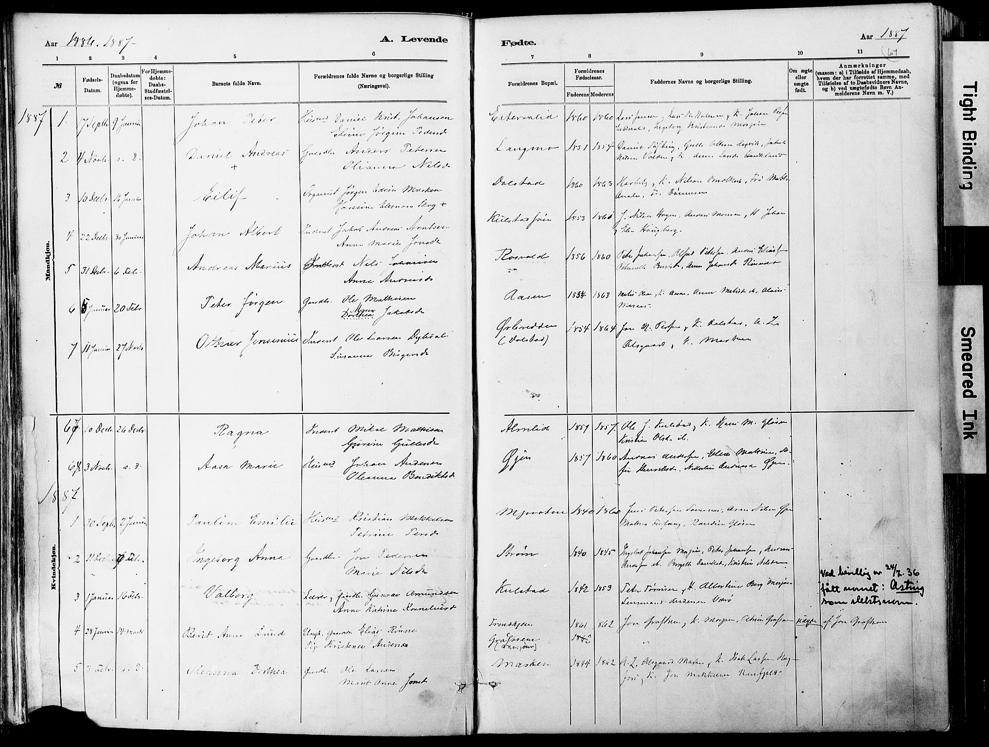 Ministerialprotokoller, klokkerbøker og fødselsregistre - Nordland, SAT/A-1459/820/L0295: Parish register (official) no. 820A16, 1880-1896, p. 61