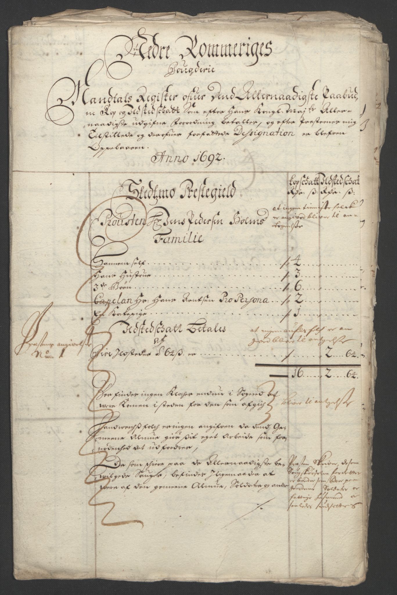Rentekammeret inntil 1814, Reviderte regnskaper, Fogderegnskap, RA/EA-4092/R11/L0577: Fogderegnskap Nedre Romerike, 1692, p. 181