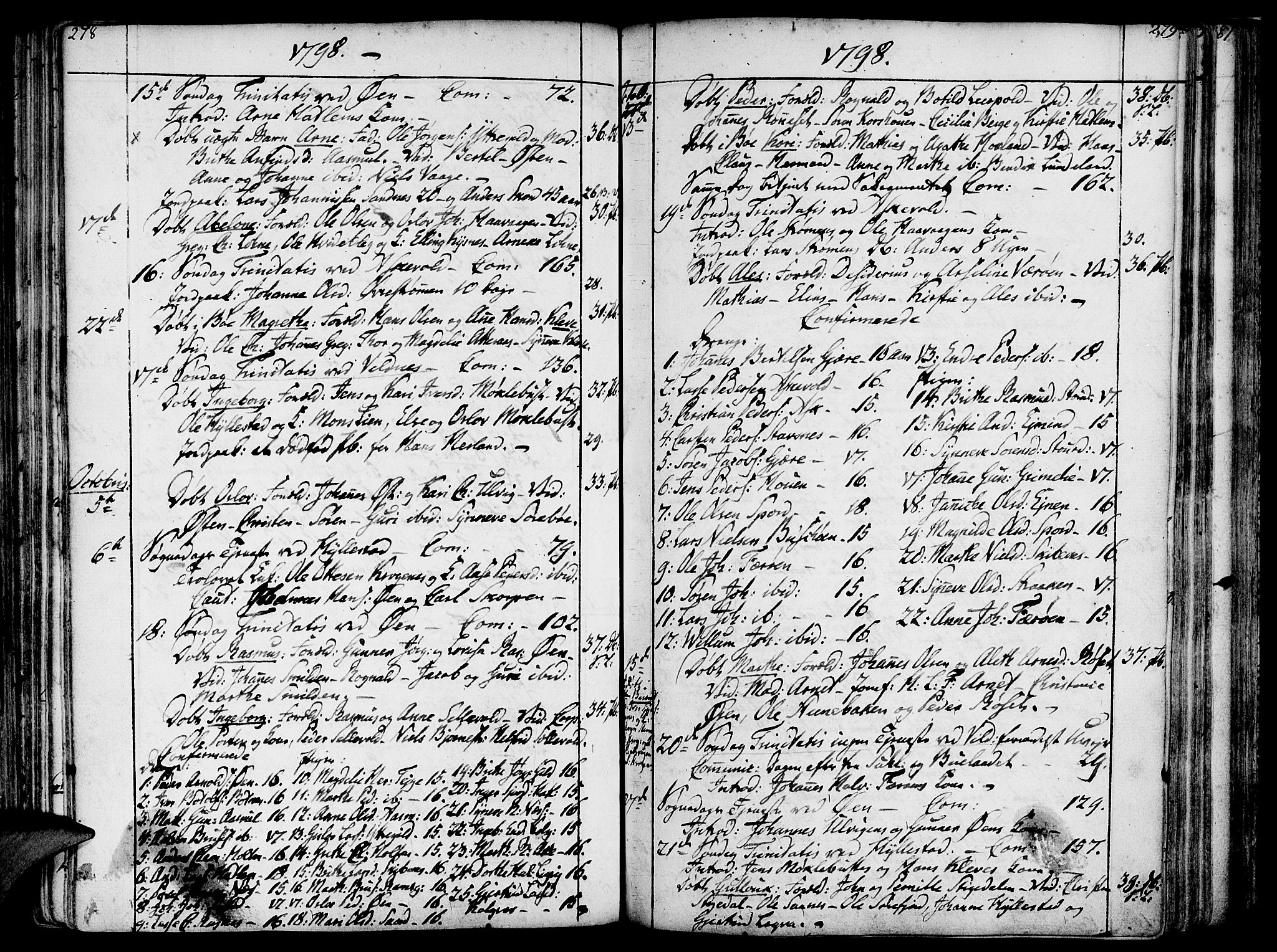Askvoll sokneprestembete, SAB/A-79501/H/Haa/Haaa/L0009: Parish register (official) no. A 9, 1776-1821, p. 278-279