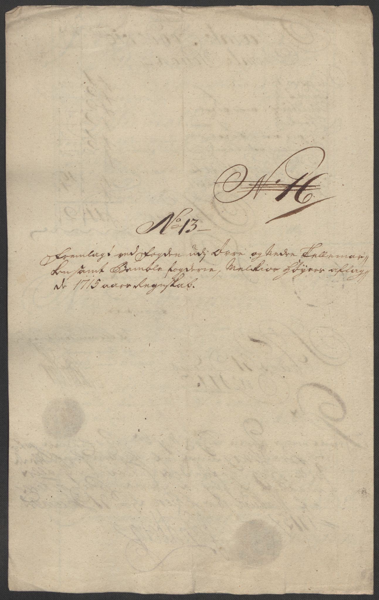 Rentekammeret inntil 1814, Reviderte regnskaper, Fogderegnskap, AV/RA-EA-4092/R36/L2127: Fogderegnskap Øvre og Nedre Telemark og Bamble, 1715, p. 173