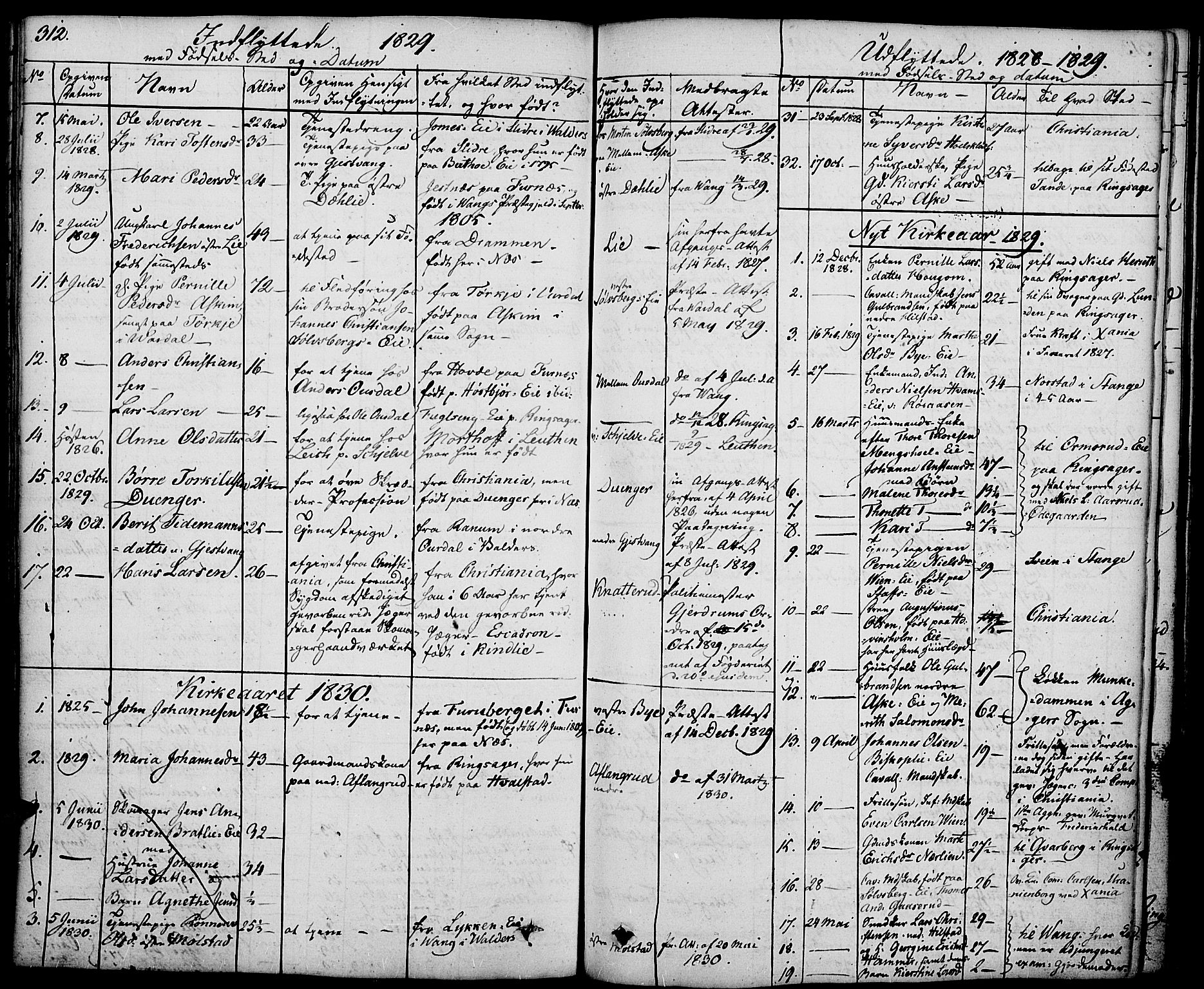 Nes prestekontor, Hedmark, AV/SAH-PREST-020/K/Ka/L0003: Parish register (official) no. 3, 1827-1851, p. 312