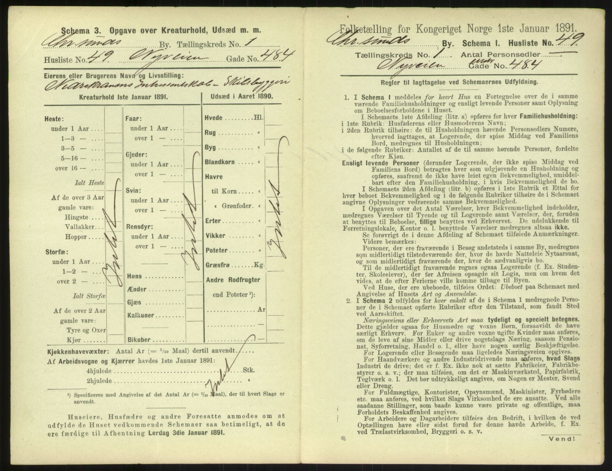 RA, 1891 census for 1503 Kristiansund, 1891, p. 142