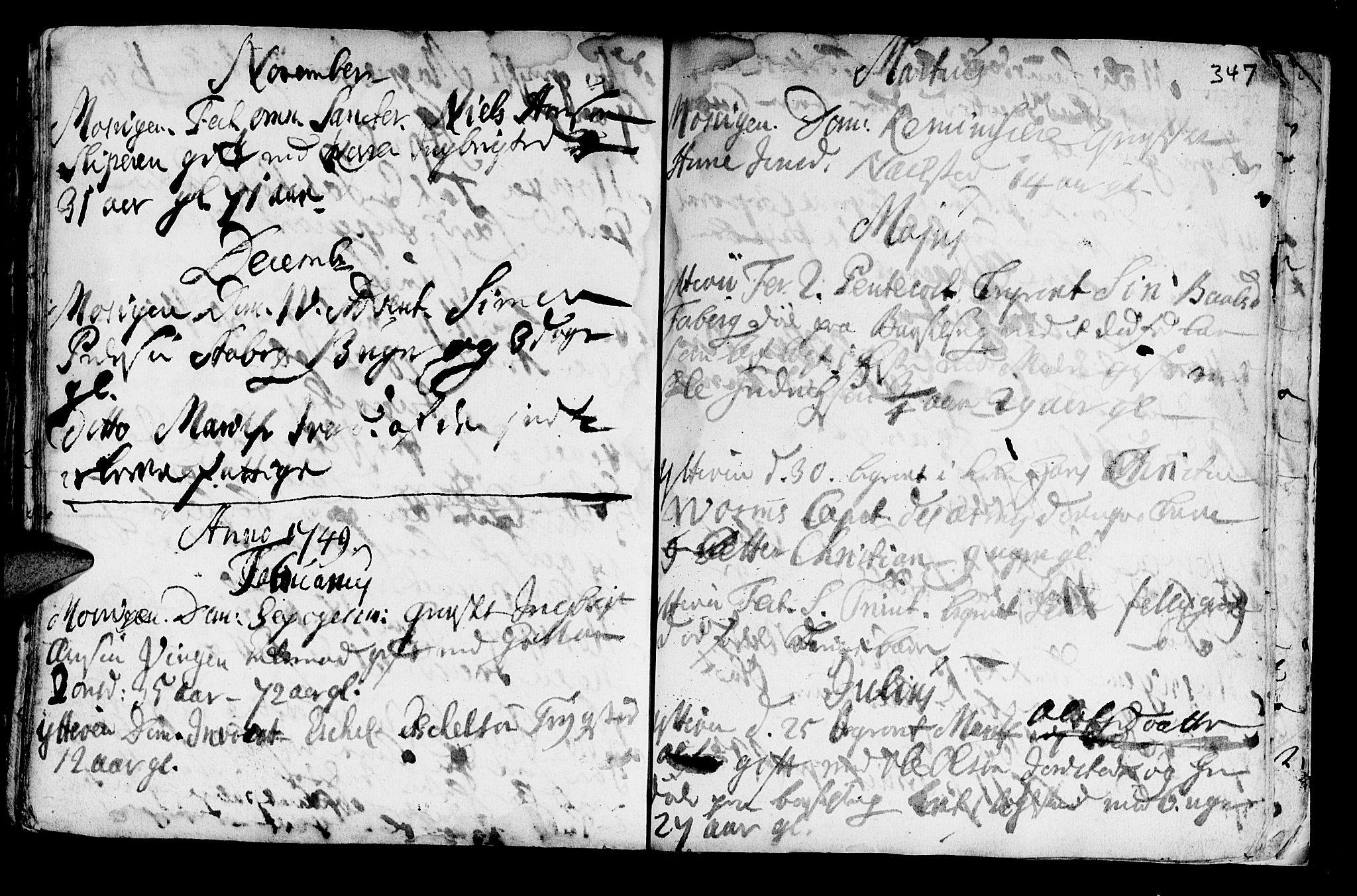Ministerialprotokoller, klokkerbøker og fødselsregistre - Nord-Trøndelag, SAT/A-1458/722/L0215: Parish register (official) no. 722A02, 1718-1755, p. 347