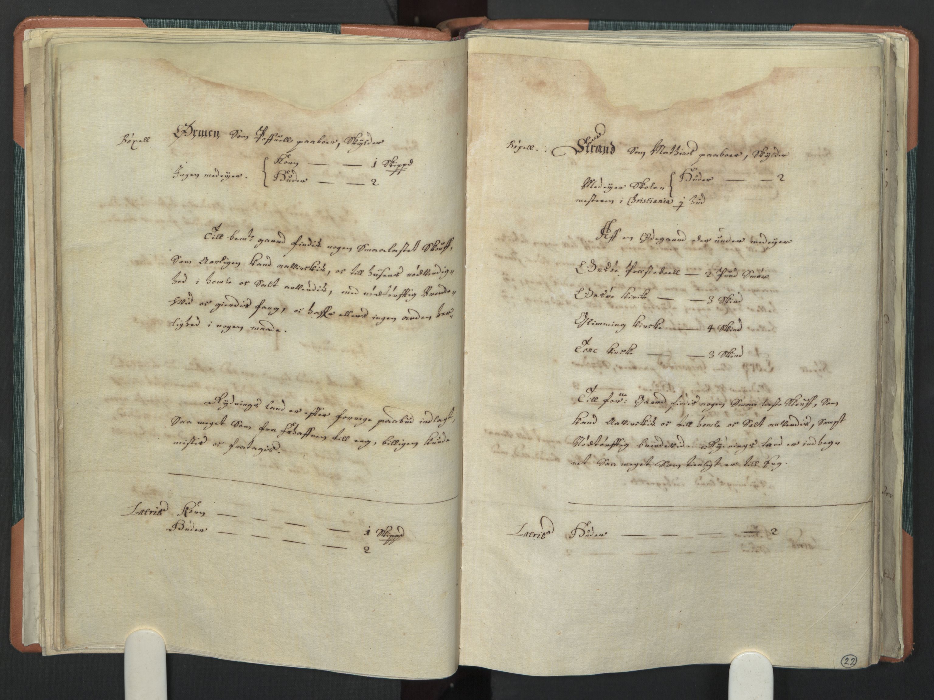 Rentekammeret inntil 1814, Realistisk ordnet avdeling, AV/RA-EA-4070/L/L0003/0001: Fredrikstad lagdømme: / Jordebøker over adelsgods, 1661, p. 21b-22a