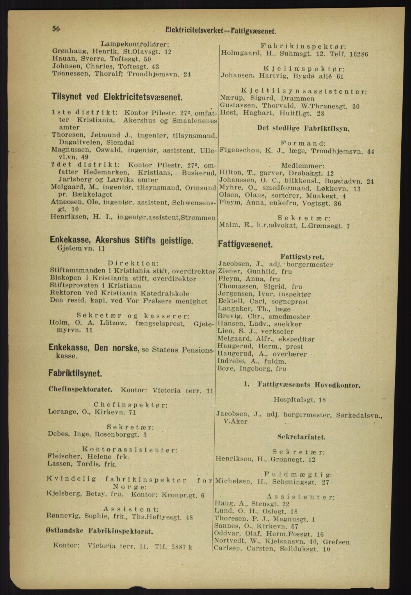 Kristiania/Oslo adressebok, PUBL/-, 1918, p. 63