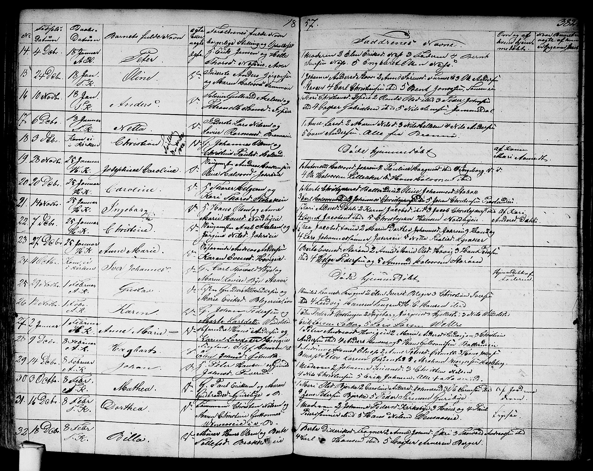 Asker prestekontor Kirkebøker, SAO/A-10256a/F/Fa/L0007: Parish register (official) no. I 7, 1825-1864, p. 382
