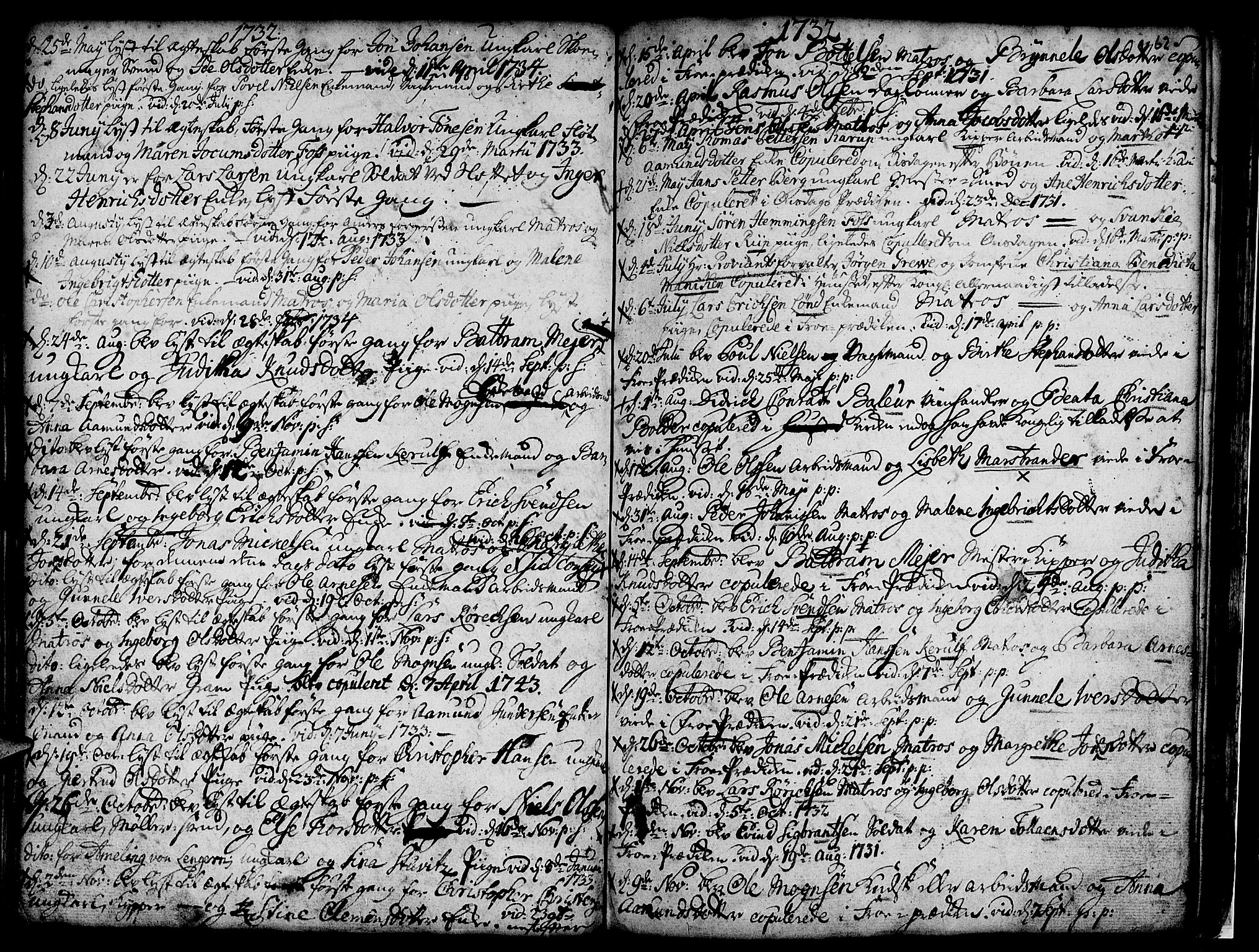 Nykirken Sokneprestembete, SAB/A-77101/H/Haa/L0007: Parish register (official) no. A 7, 1719-1781, p. 62
