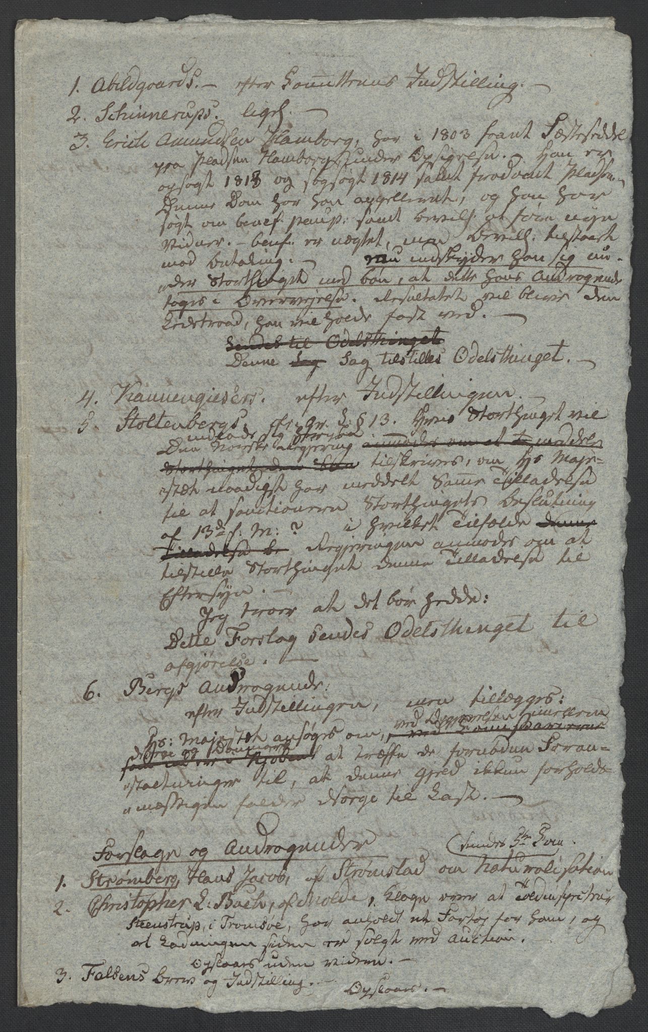 Christie, Wilhelm Frimann Koren, AV/RA-PA-0014/F/L0005: Christies dokumenter fra Stortinget, 1815-1816, p. 188