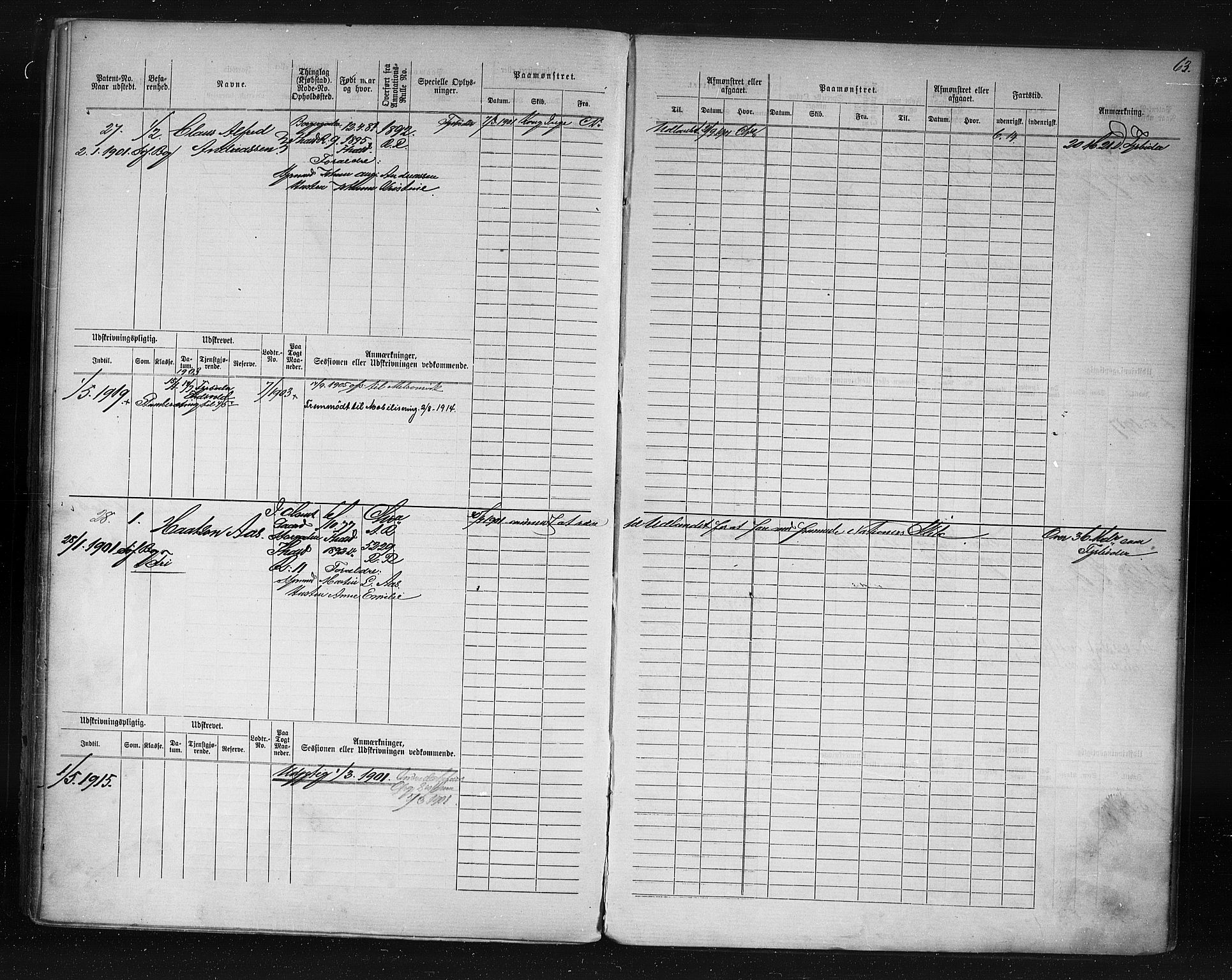 Halden mønstringskontor, AV/SAO-A-10569a/F/Fc/Fcd/L0003: Annotasjons- og hovedrulle for maskinister og fyrbøtere, 1876-1918, p. 22
