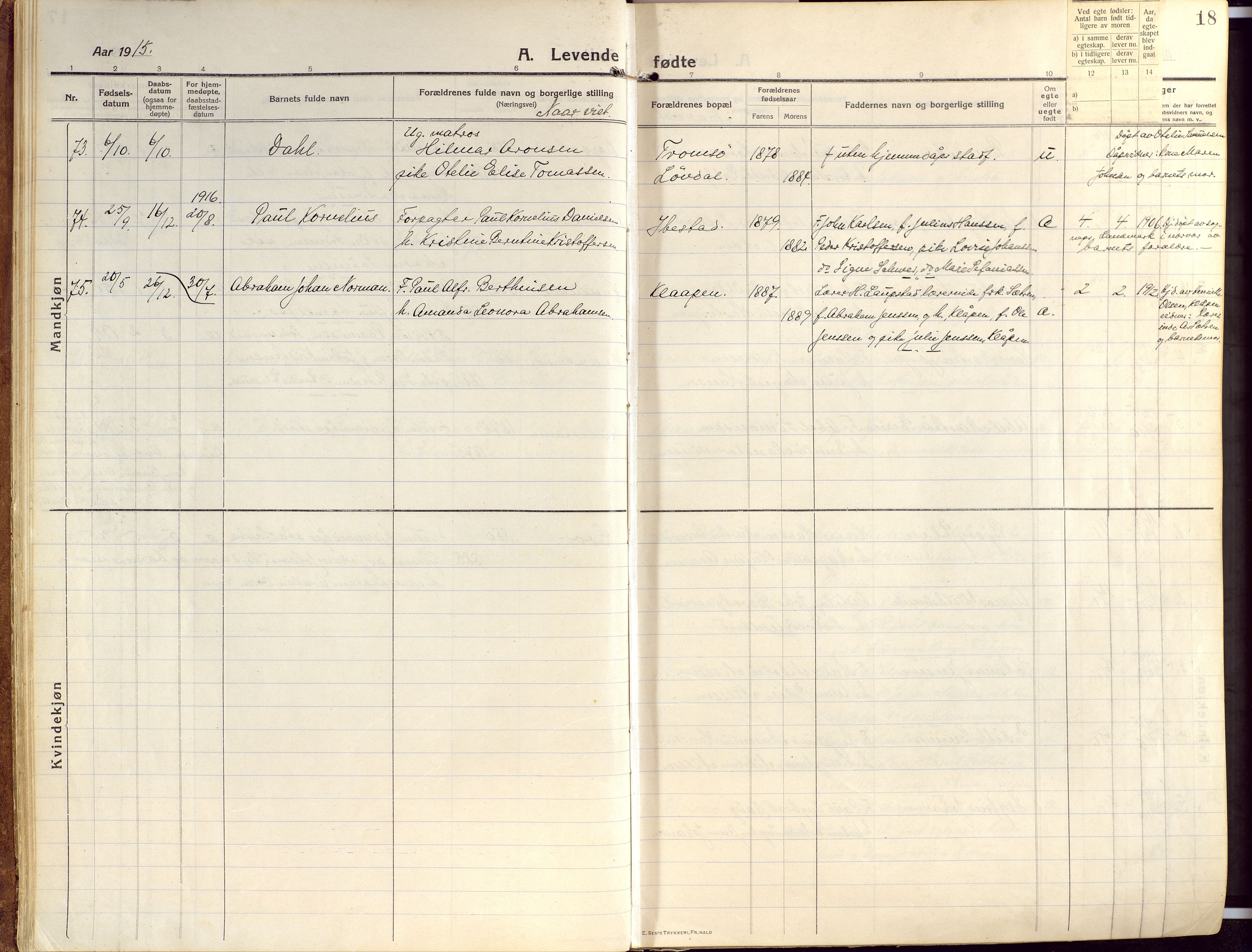 Ibestad sokneprestembete, SATØ/S-0077/H/Ha/Haa/L0018kirke: Parish register (official) no. 18, 1915-1929, p. 18