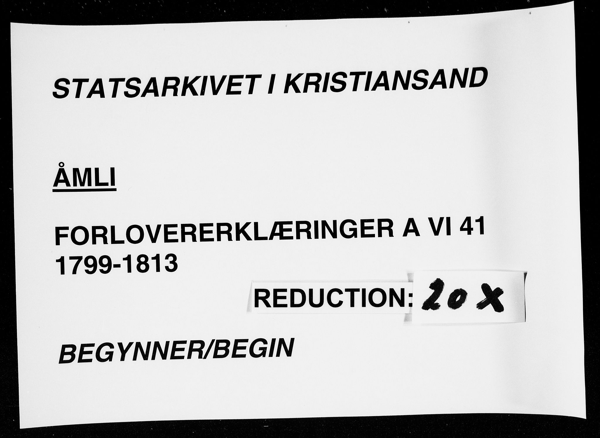 Åmli sokneprestkontor, AV/SAK-1111-0050/F/Fe/L0002: Best man's statements no. A VI 41, 1799-1813