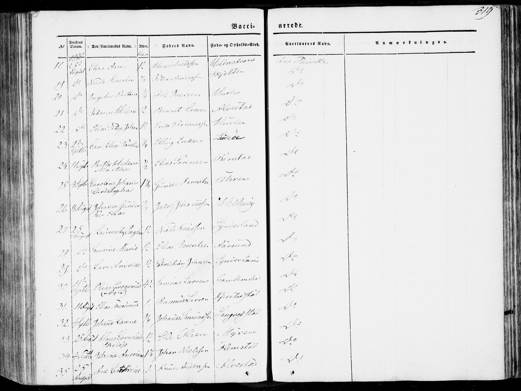 Ministerialprotokoller, klokkerbøker og fødselsregistre - Møre og Romsdal, AV/SAT-A-1454/536/L0497: Parish register (official) no. 536A06, 1845-1865, p. 319