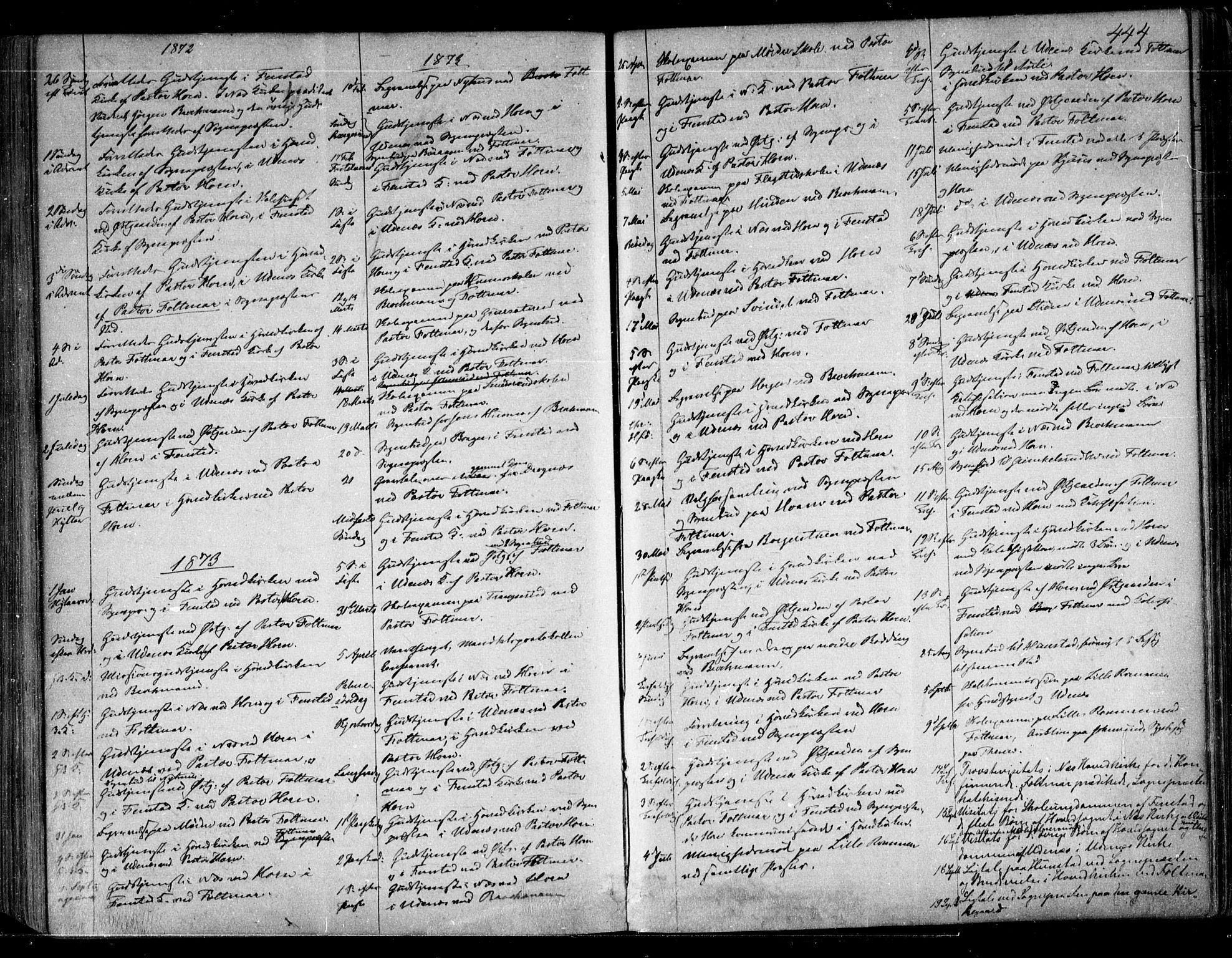 Nes prestekontor Kirkebøker, AV/SAO-A-10410/F/Fa/L0008: Parish register (official) no. I 8, 1859-1874, p. 444